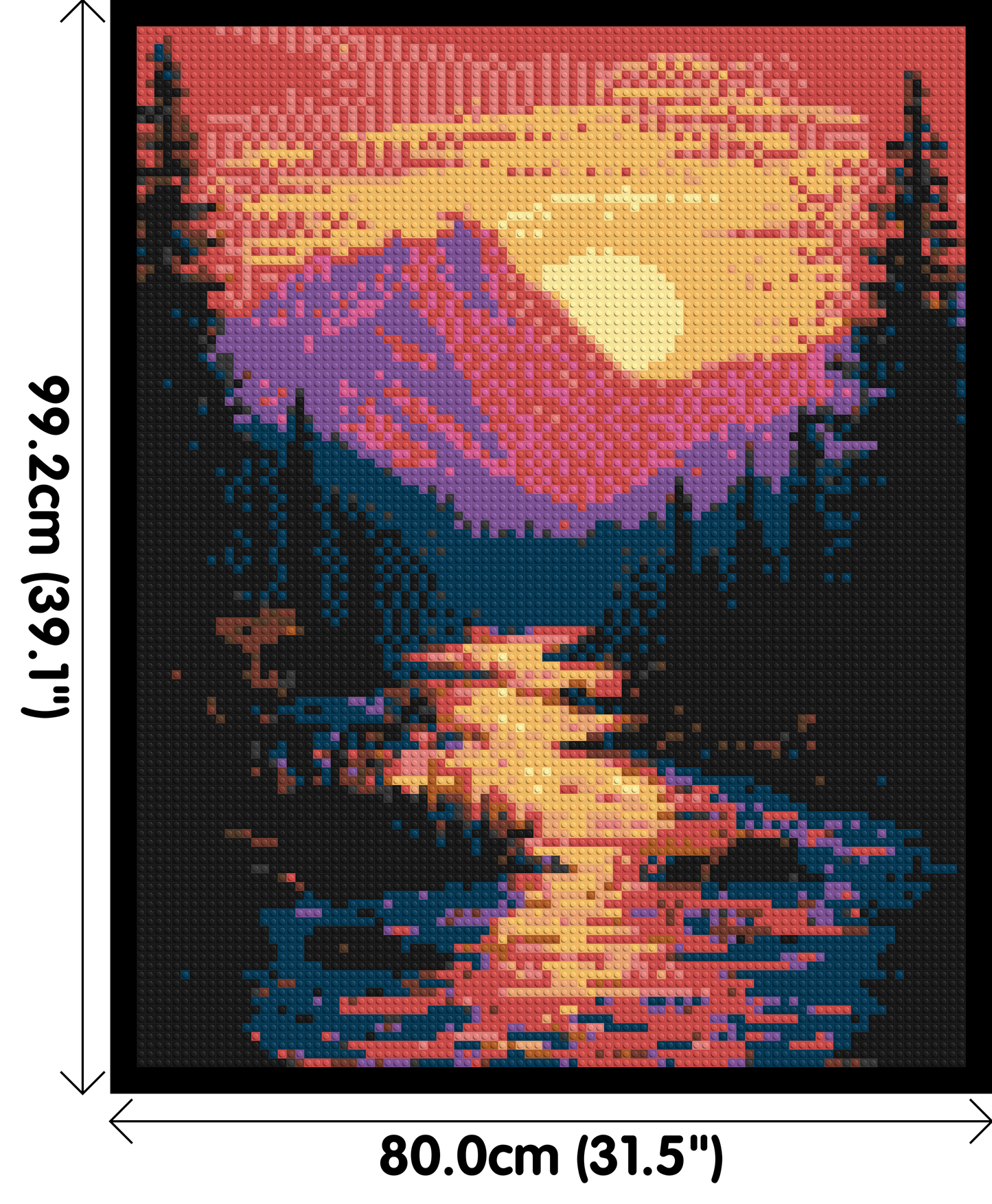 Sunset Mountain River Pixel Art - Brick Art Mosaic Kit 4x5 large