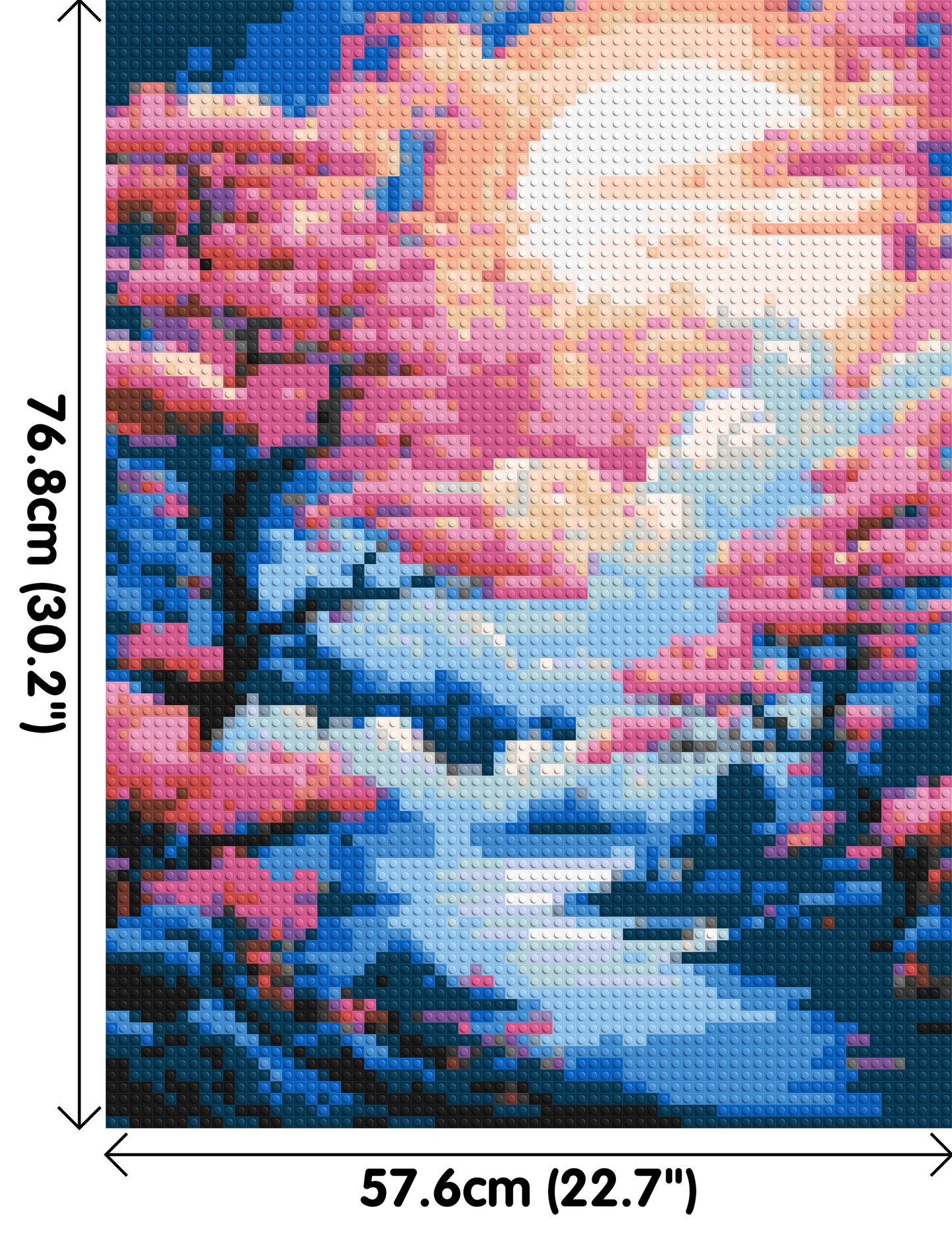 Cherry Blossom Trees and Glowing Moon Japanese Art - Brick Art Mosaic Kit 3x4 large