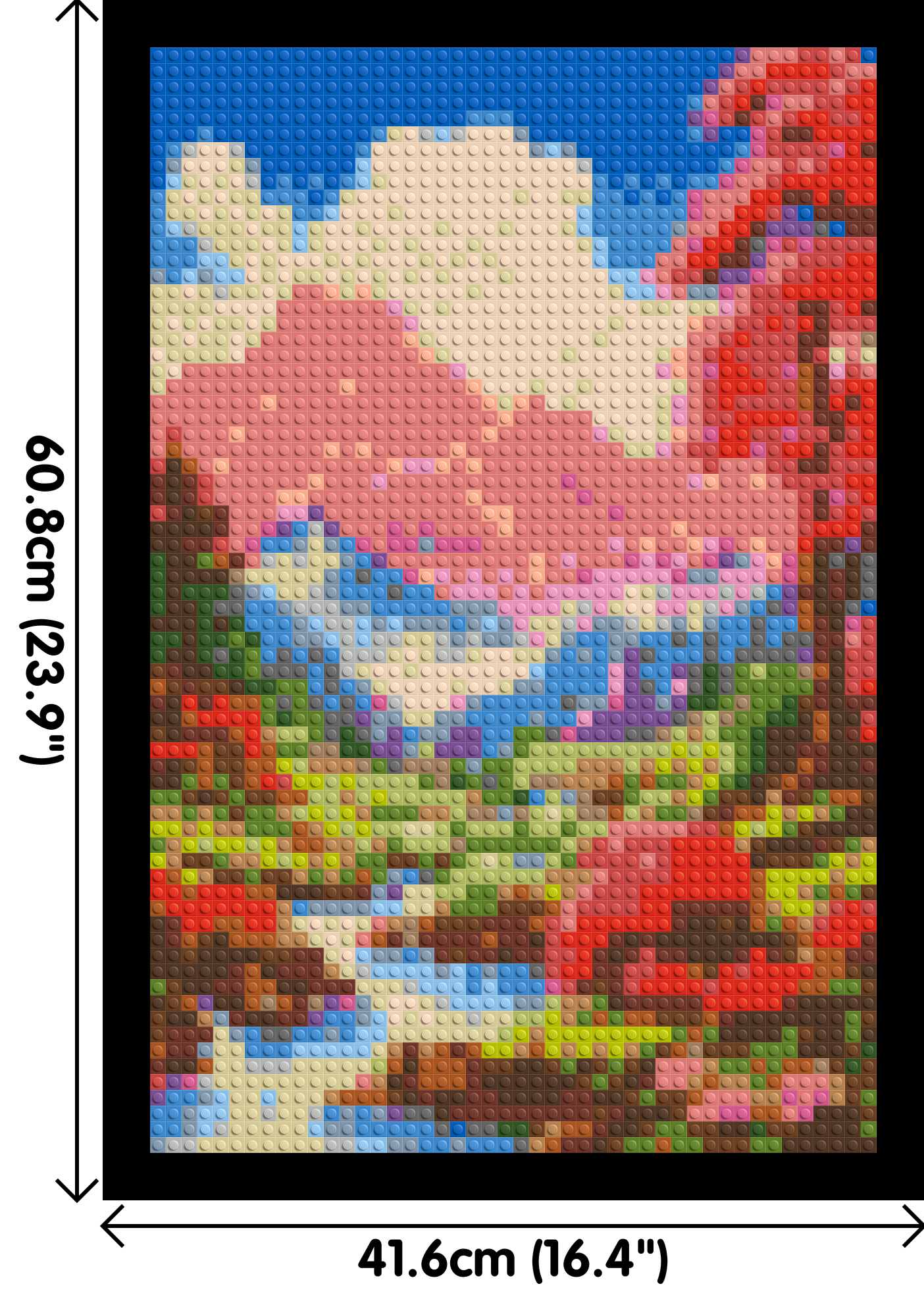 Pink Mountain Peaks and Cascading Waterfall Illustration - Brick Art Mosaic Kit 2x3 large