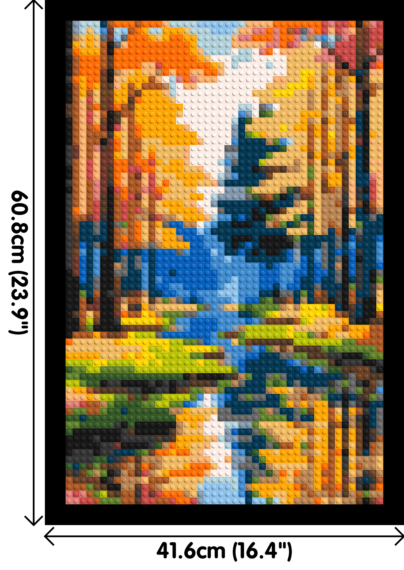 Autumn Forest River Reflection Illustration - Brick Art Mosaic Kit 2x3 large
