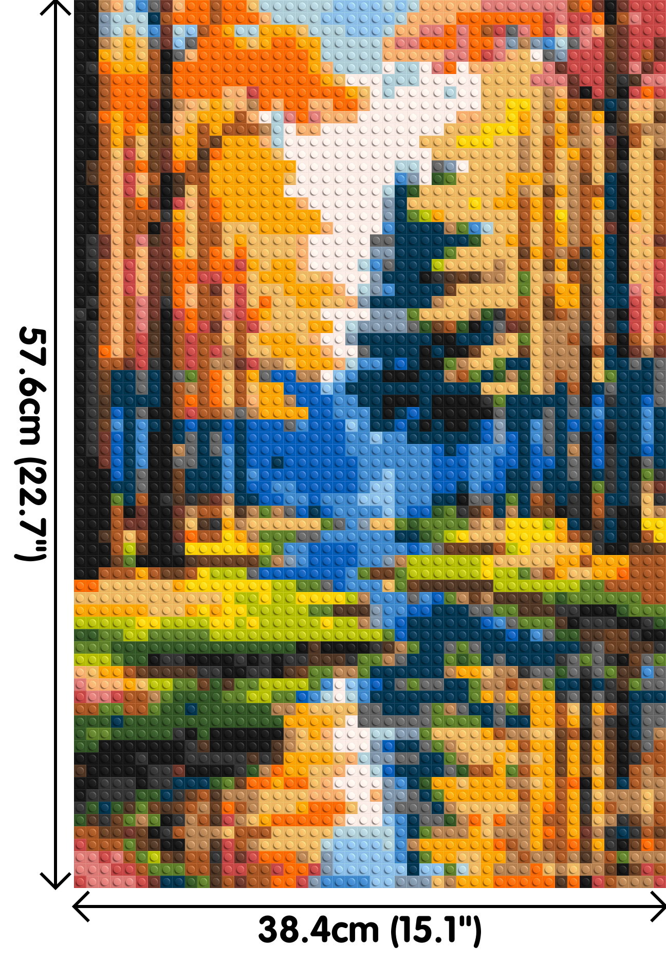 Autumn Forest River Reflection Illustration - Brick Art Mosaic Kit 2x3 dimensions