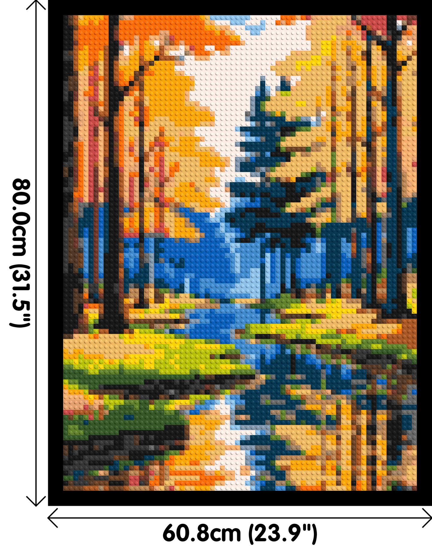 Autumn Forest River Reflection Illustration - Brick Art Mosaic Kit 3x4 large