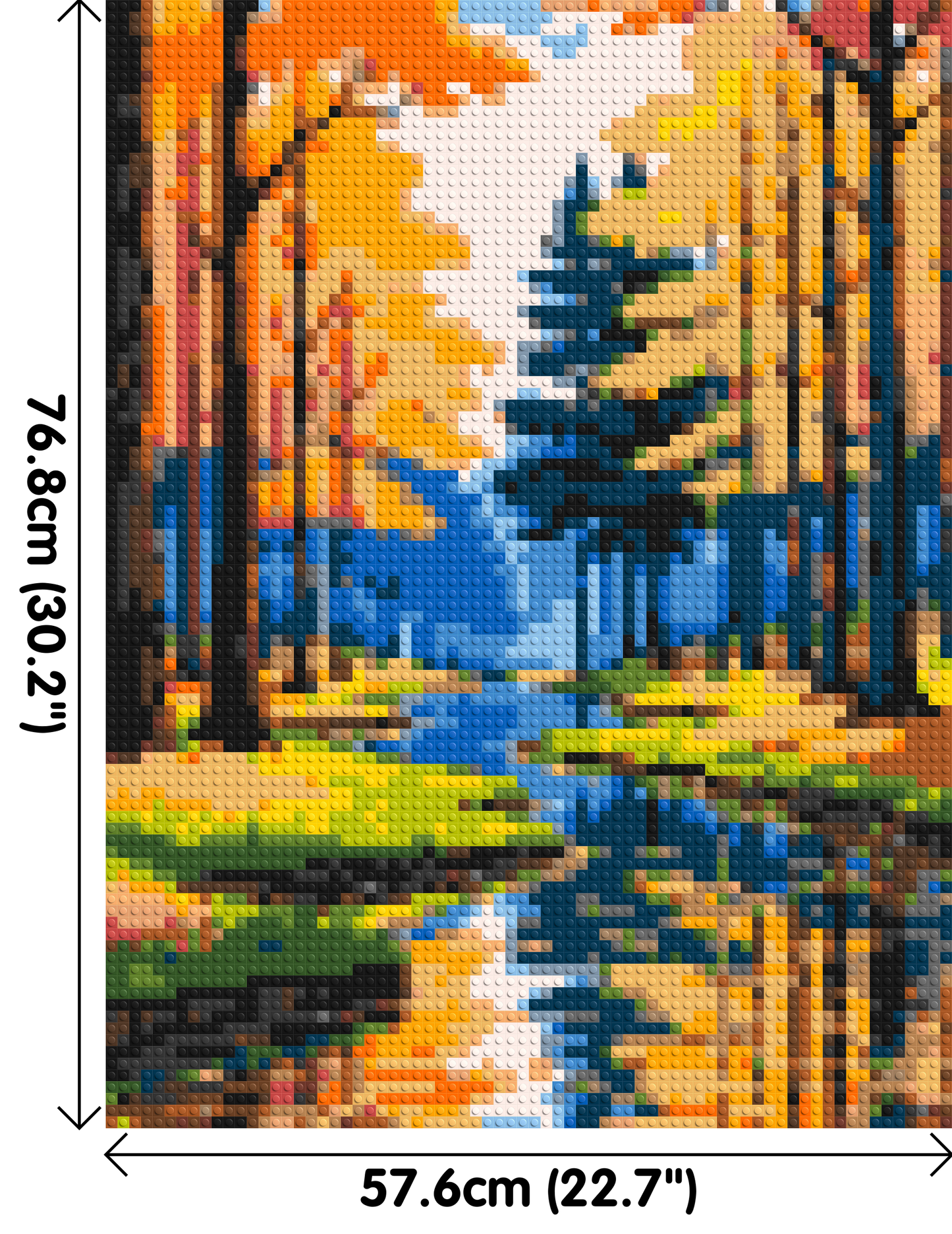 Autumn Forest River Reflection Illustration - Brick Art Mosaic Kit 3x4 large