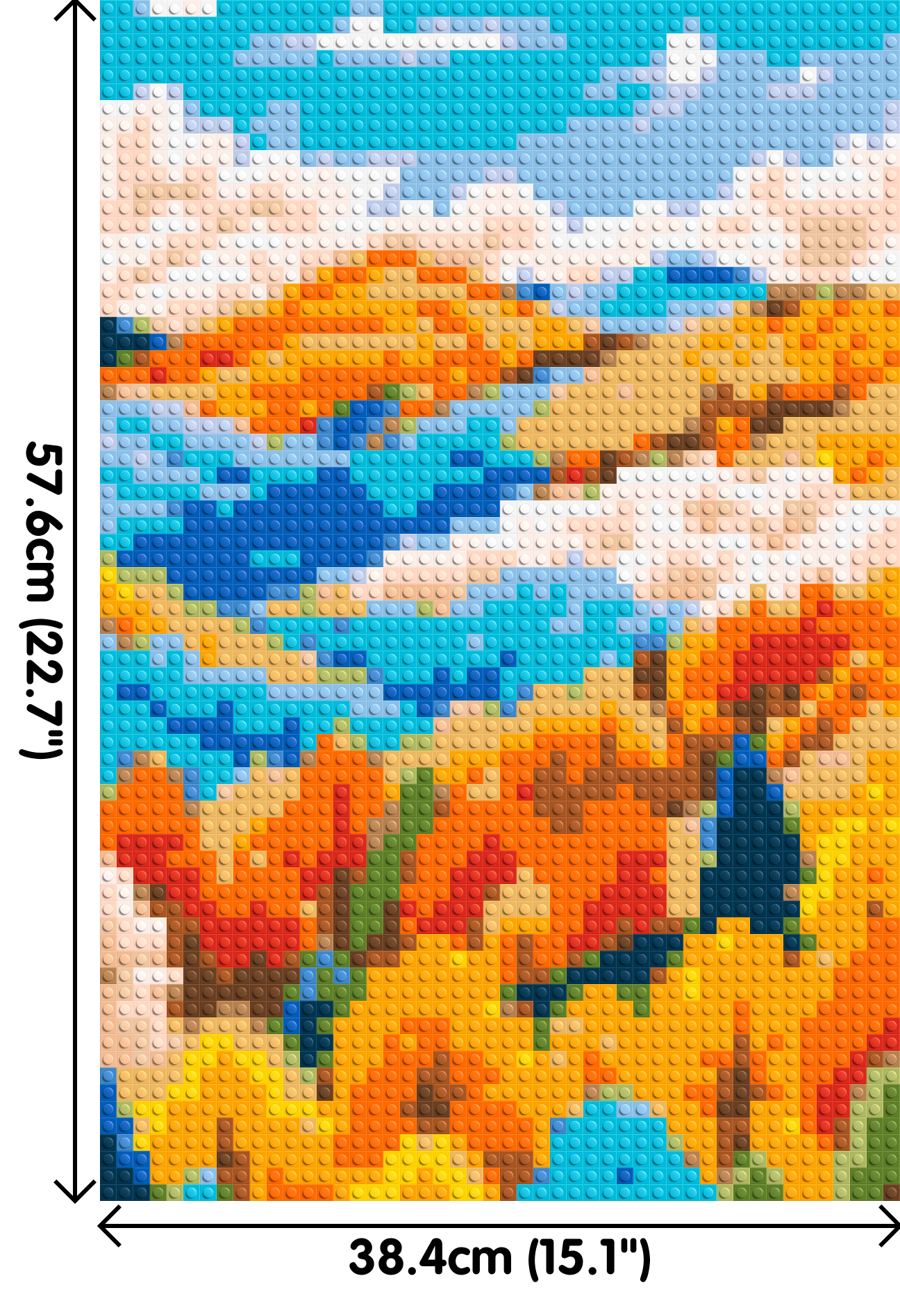 Vibrant Autumn Mountain Forest Illustration - Brick Art Mosaic Kit 2x3 dimensions