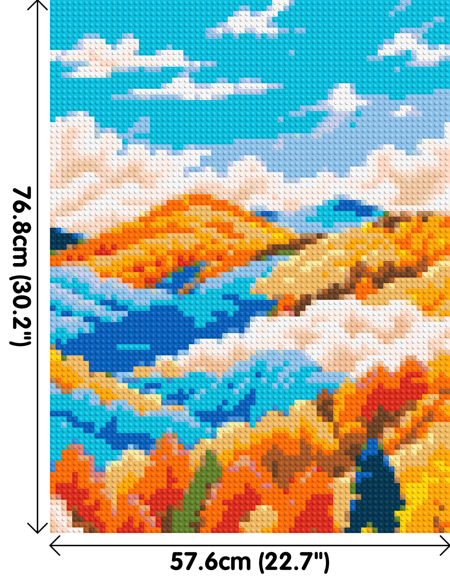 Vibrant Autumn Mountain Forest Illustration - Brick Art Mosaic Kit 3x4 large