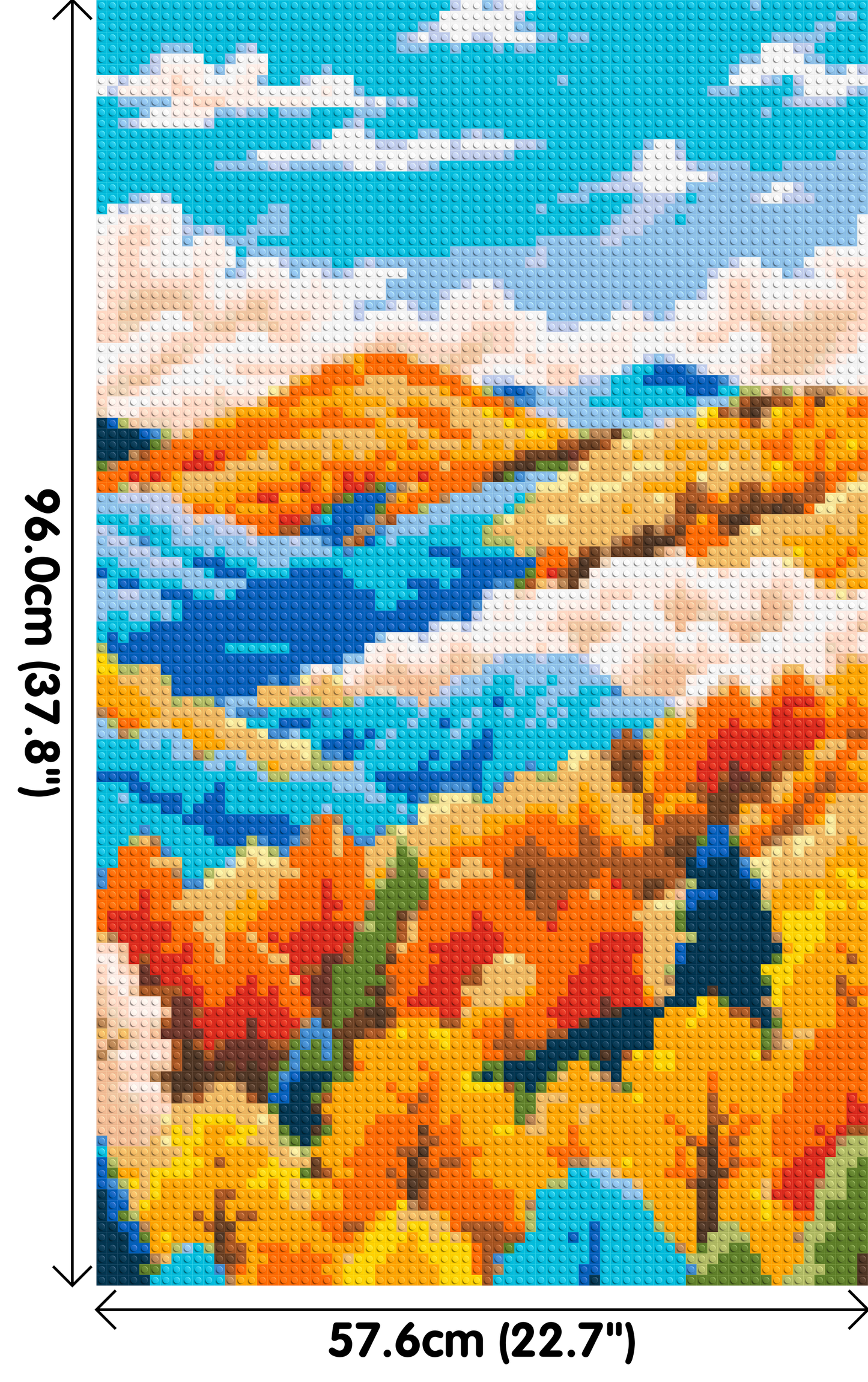 Vibrant Autumn Mountain Forest Illustration - Brick Art Mosaic Kit 3x5 large