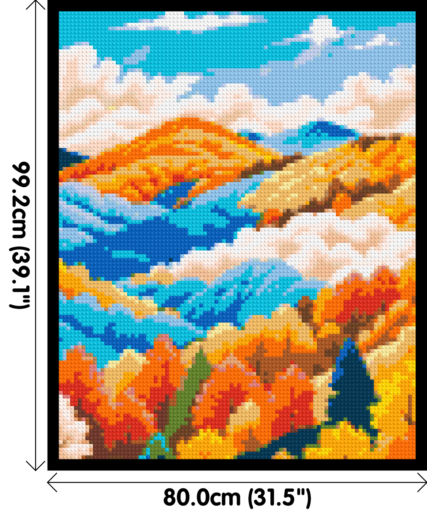 Vibrant Autumn Mountain Forest Illustration - Brick Art Mosaic Kit 4x5 large