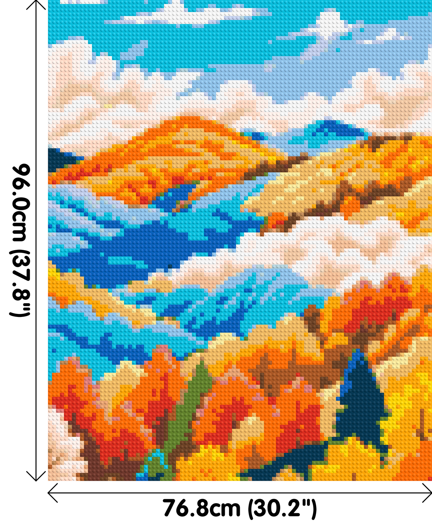 Vibrant Autumn Mountain Forest Illustration - Brick Art Mosaic Kit 4x5 large