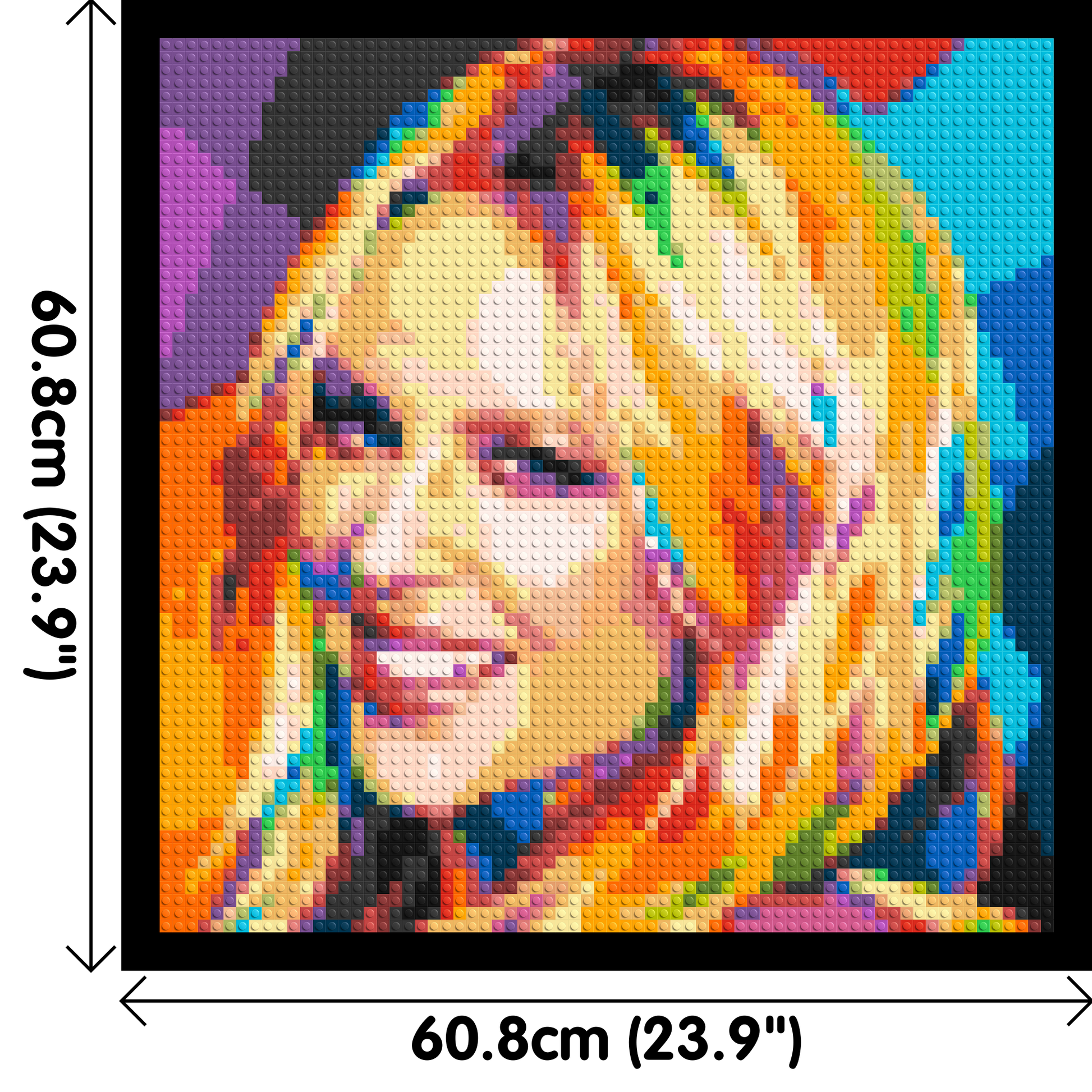 Kylie Minogue Portrait Geometric Pop Art - Brick Art Mosaic Kit 3x3 dimensions with frame