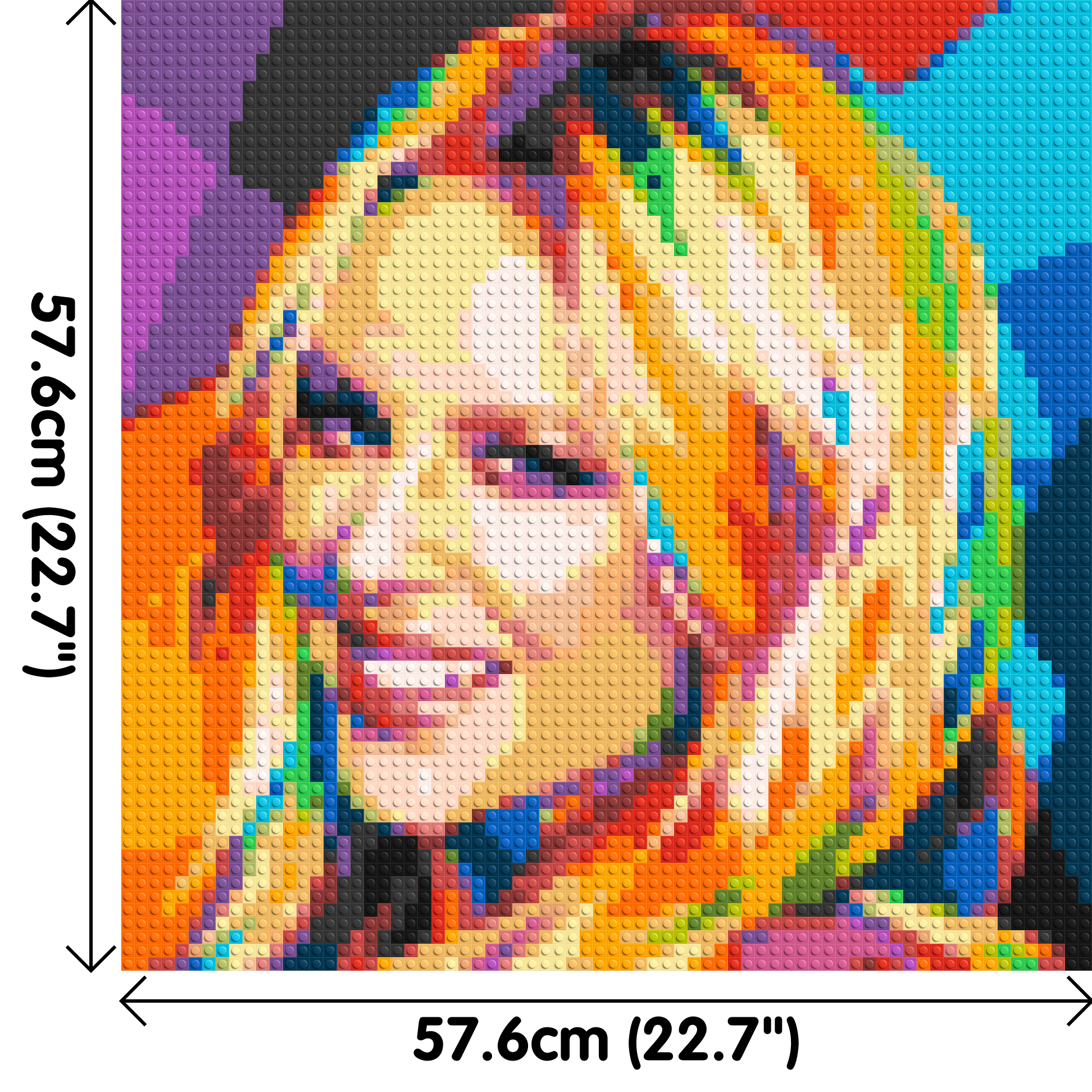 Kylie Minogue Portrait Geometric Pop Art - Brick Art Mosaic Kit 3x3 dimensions