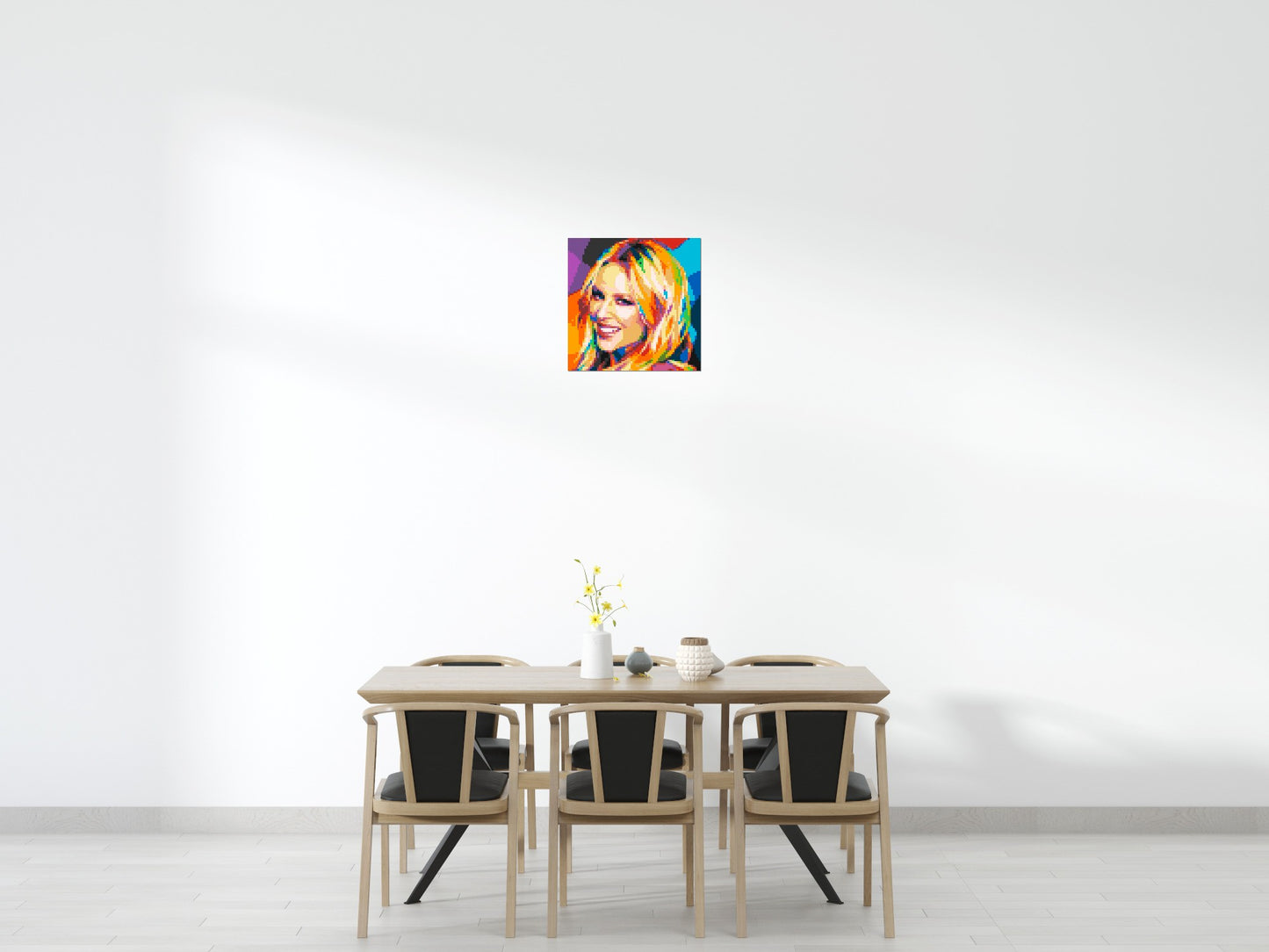 Kylie Minogue Portrait Geometric Pop Art - Brick Art Mosaic Kit 3x3 large