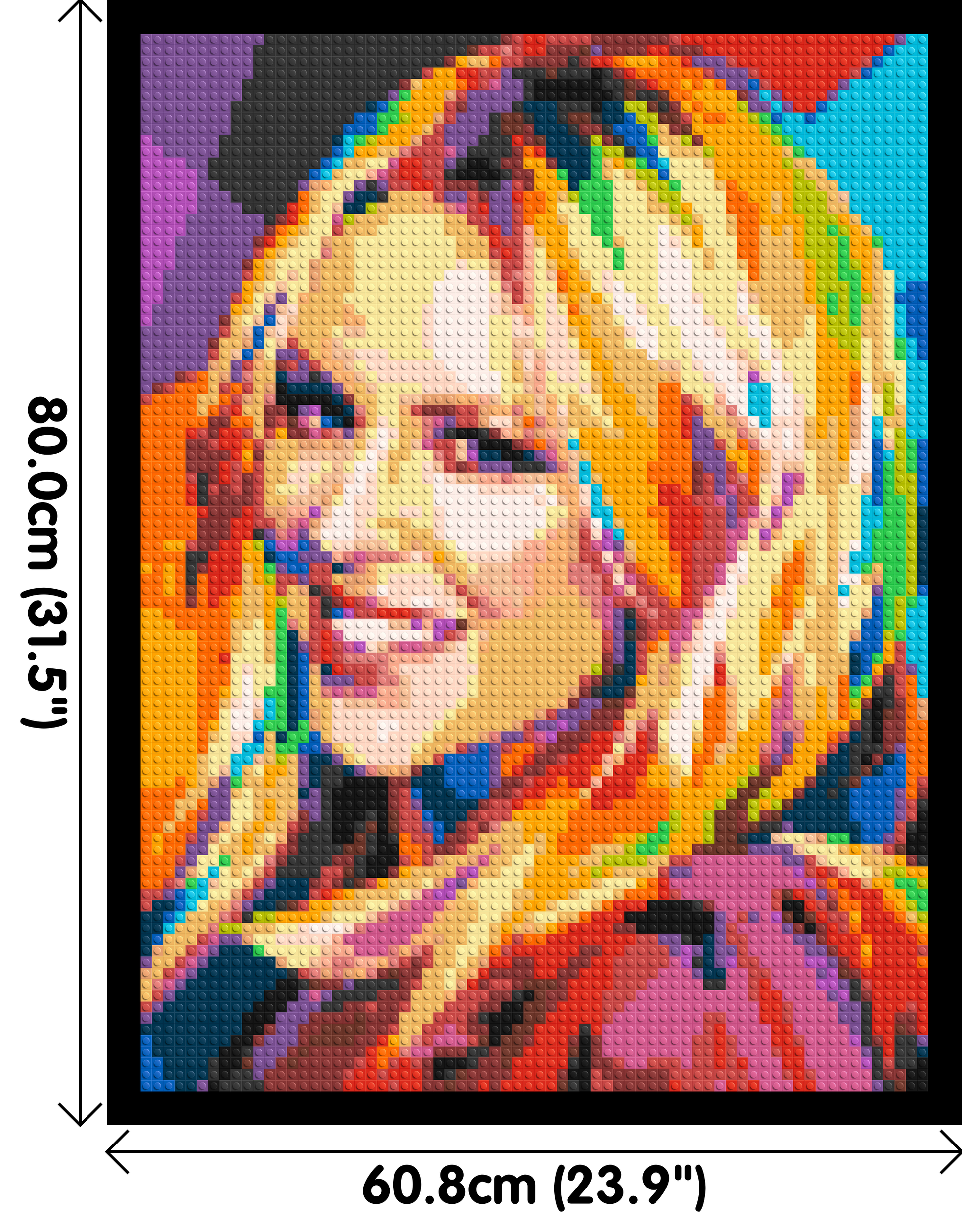 Kylie Minogue Portrait Geometric Pop Art - Brick Art Mosaic Kit 3x4 dimensions with frame