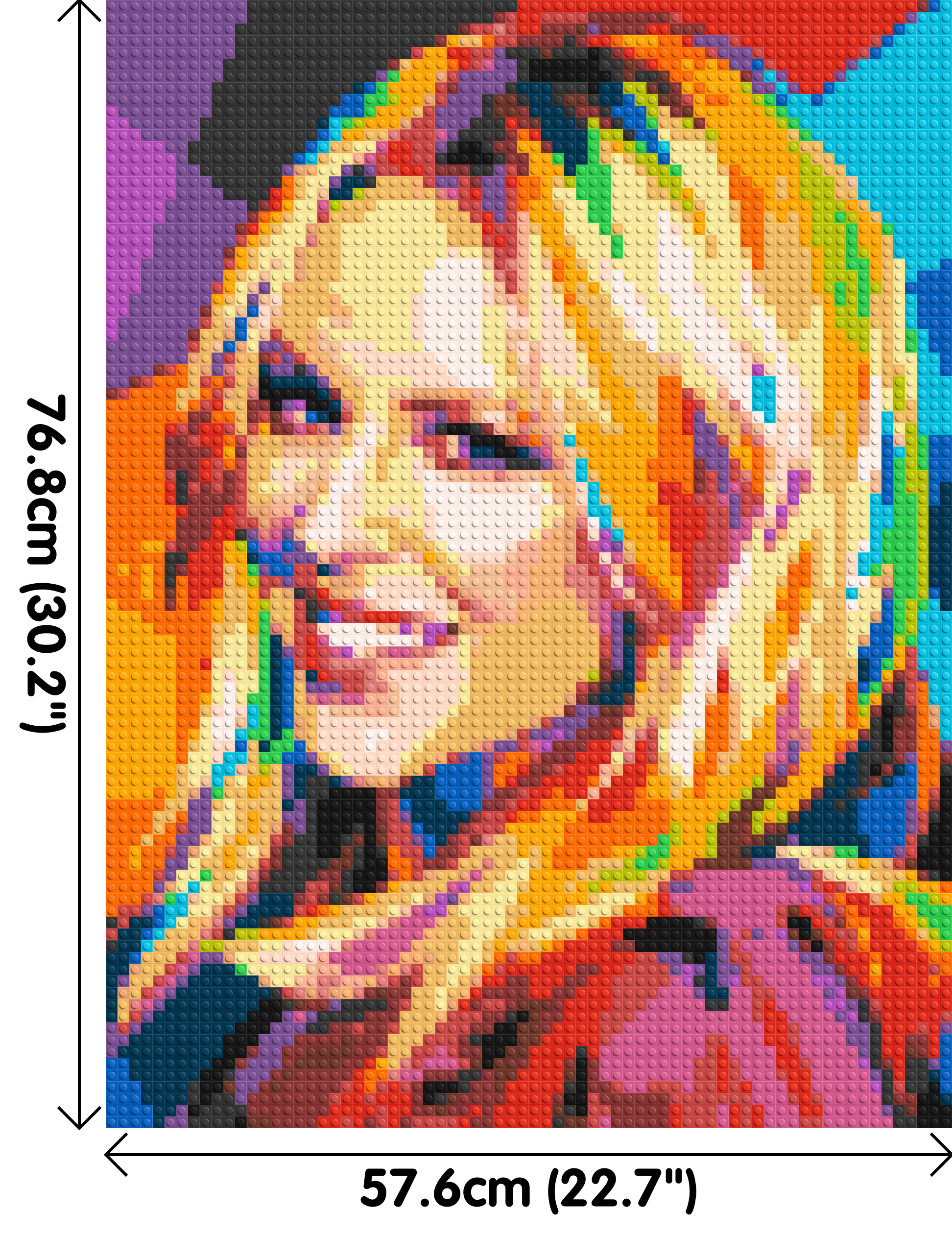 Kylie Minogue Portrait Geometric Pop Art - Brick Art Mosaic Kit 3x4 dimensions