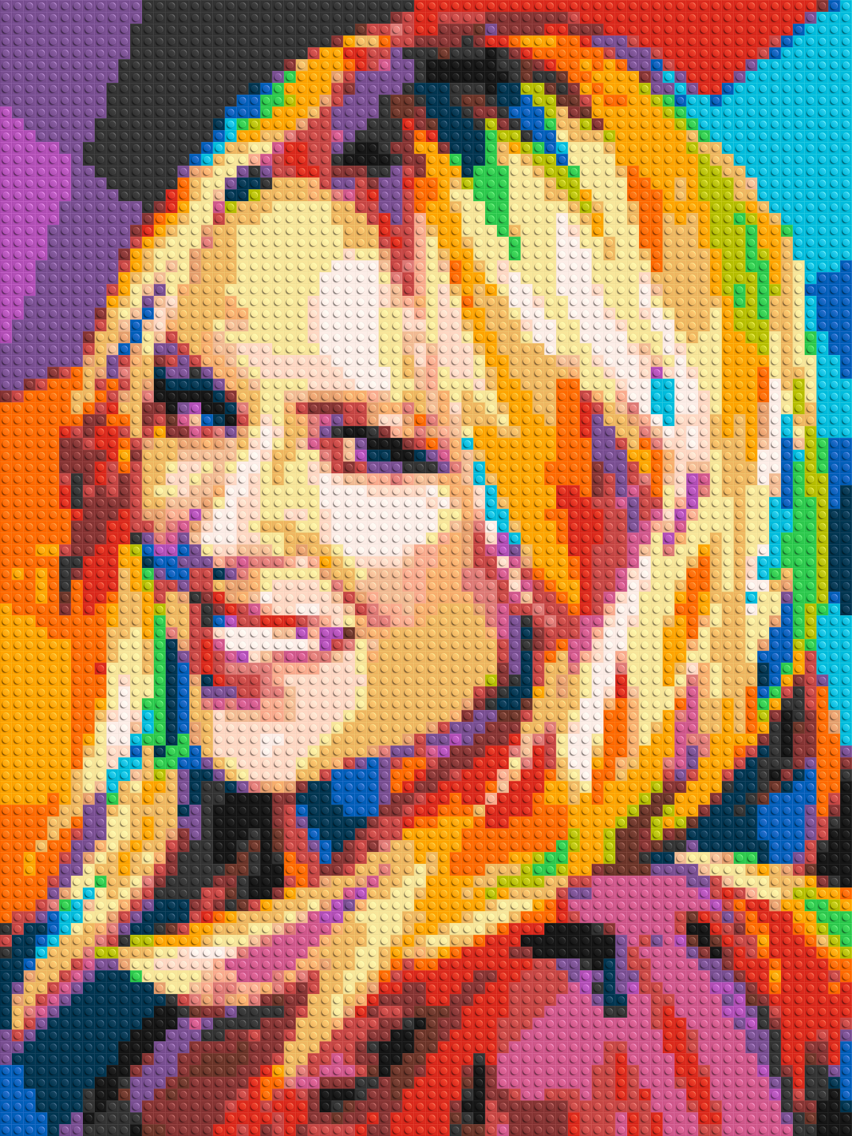 Kylie Minogue Portrait Geometric Pop Art - Brick Art Mosaic Kit 3x4 large