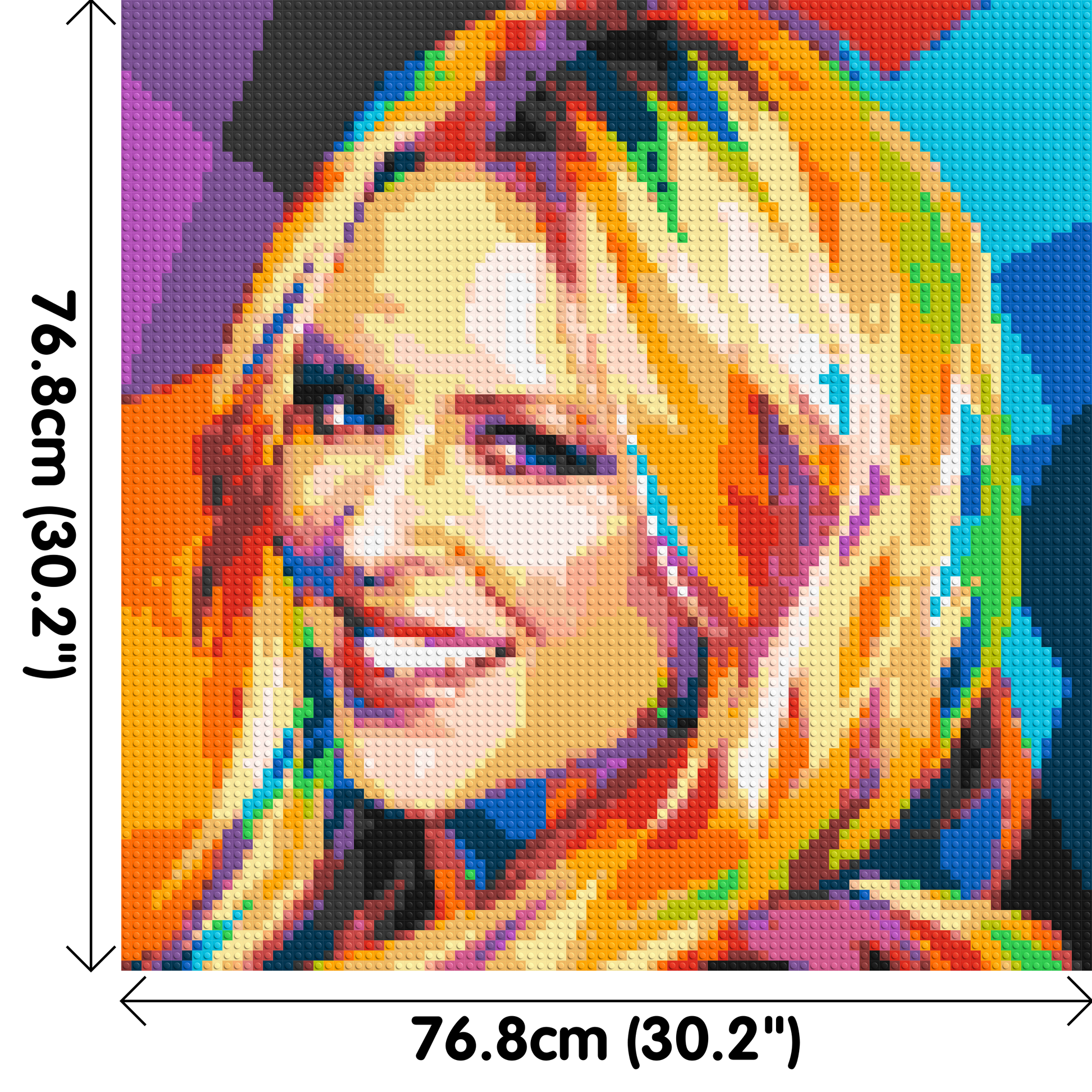 Kylie Minogue Portrait Geometric Pop Art - Brick Art Mosaic Kit 4x4 dimensions