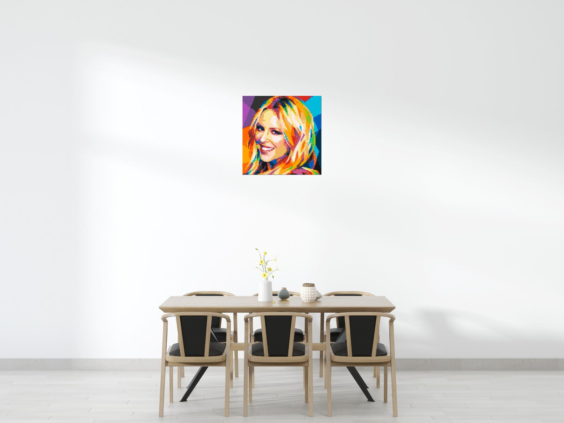 Kylie Minogue Portrait Geometric Pop Art - Brick Art Mosaic Kit 4x4 scene