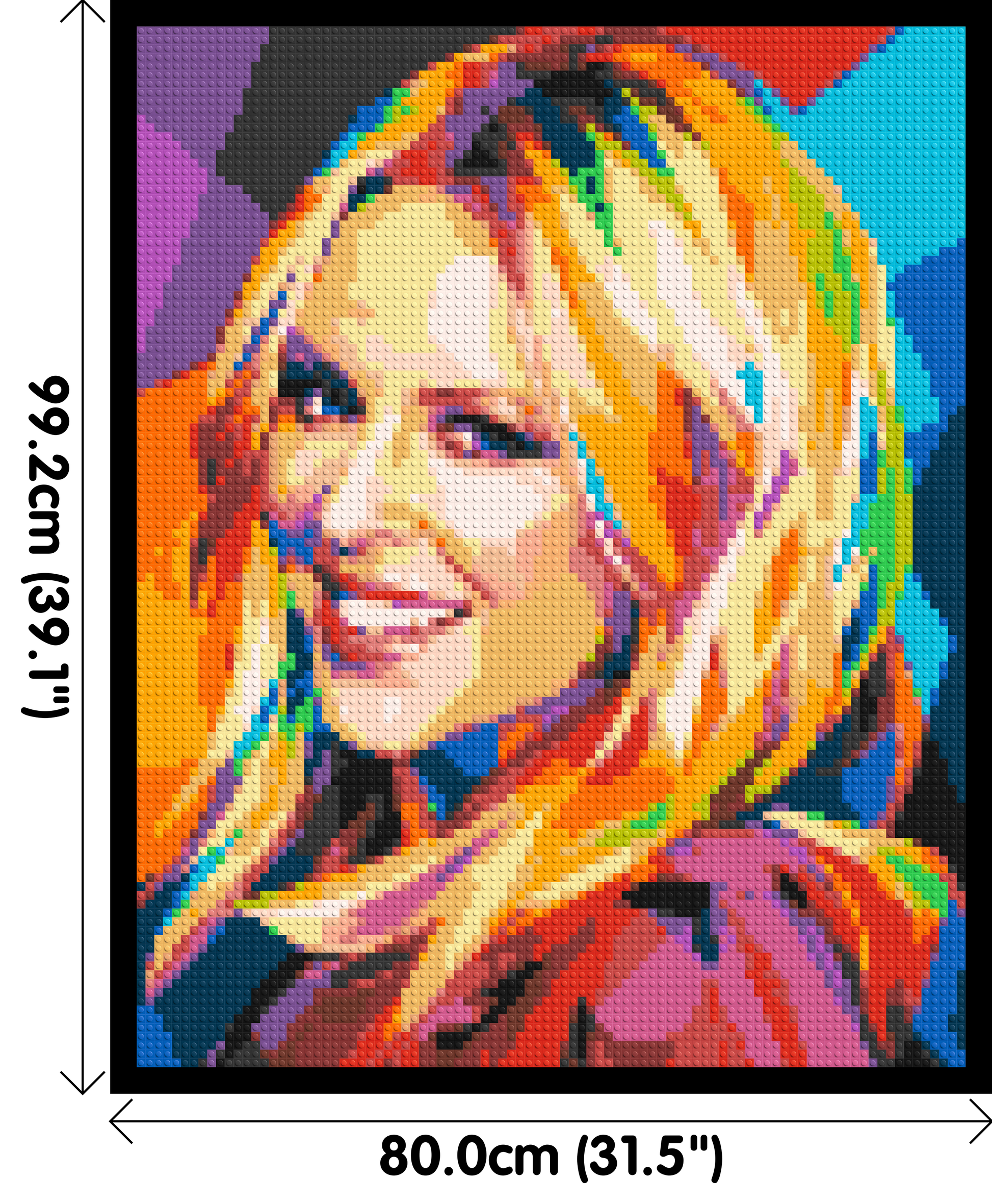 Kylie Minogue Portrait Geometric Pop Art - Brick Art Mosaic Kit 4x5 dimensions with frame