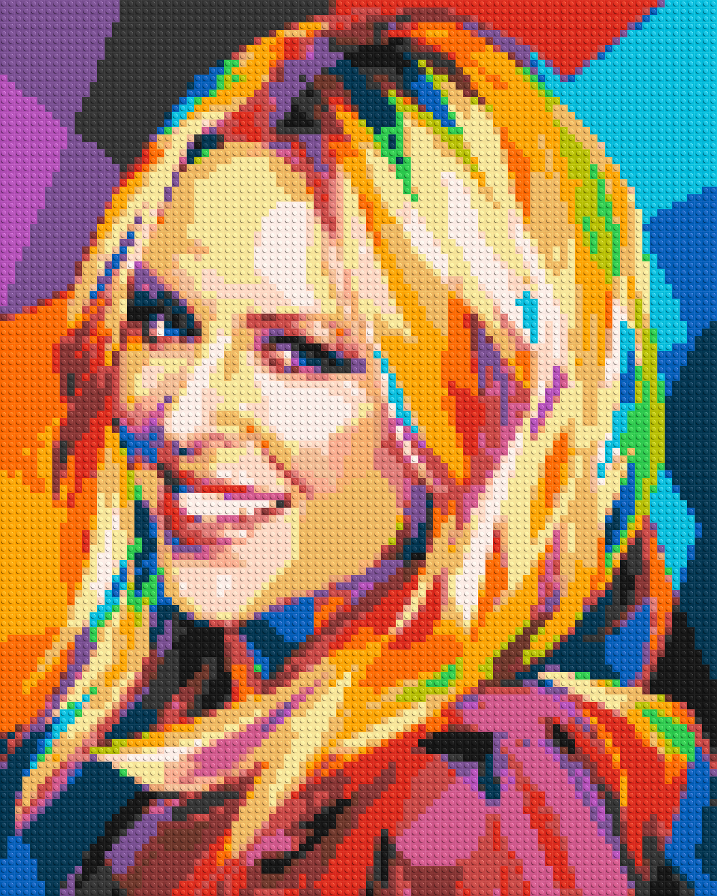 Kylie Minogue Portrait Geometric Pop Art - Brick Art Mosaic Kit 4x5 large