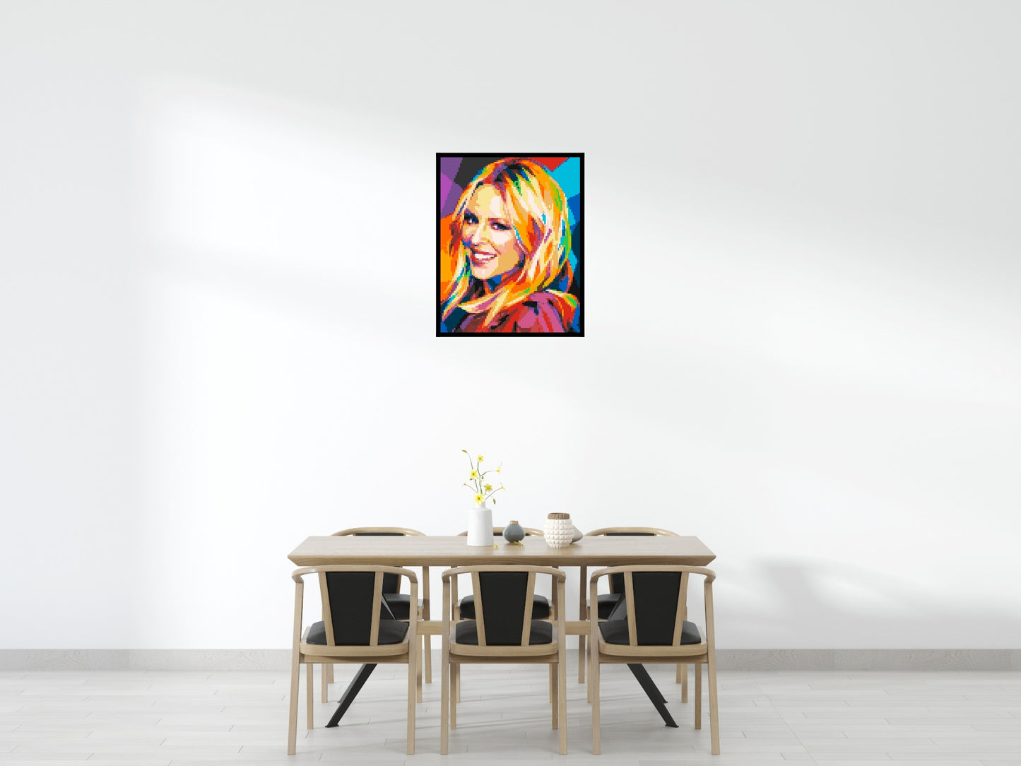 Kylie Minogue Portrait Geometric Pop Art - Brick Art Mosaic Kit 4x5 large