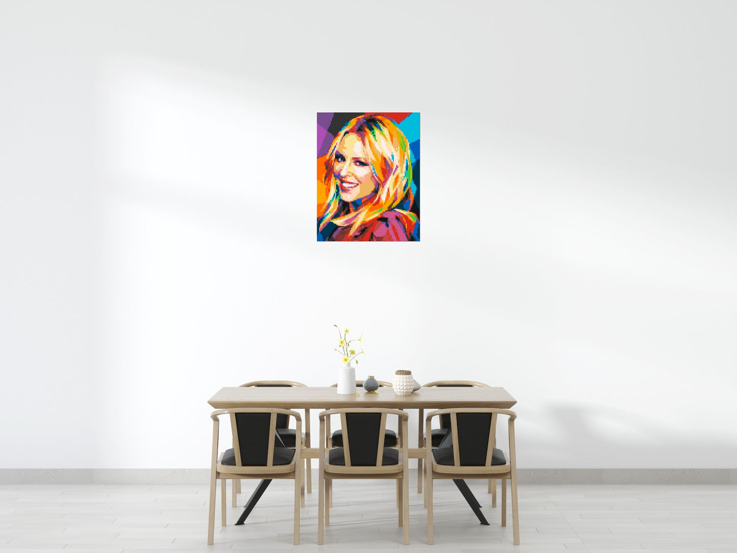 Kylie Minogue Portrait Geometric Pop Art - Brick Art Mosaic Kit 4x5 large