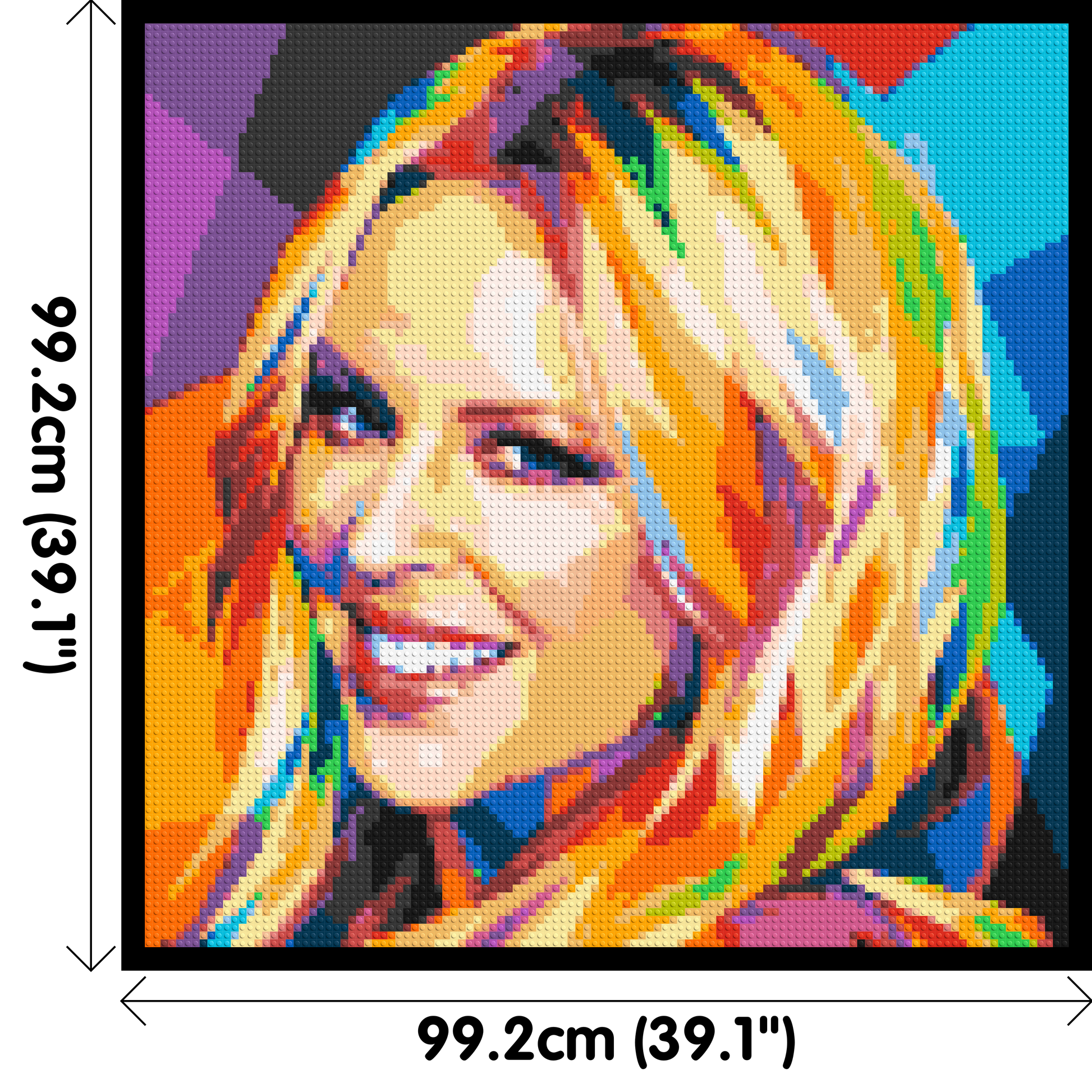 Kylie Minogue Portrait Geometric Pop Art - Brick Art Mosaic Kit 5x5 dimensions with frame