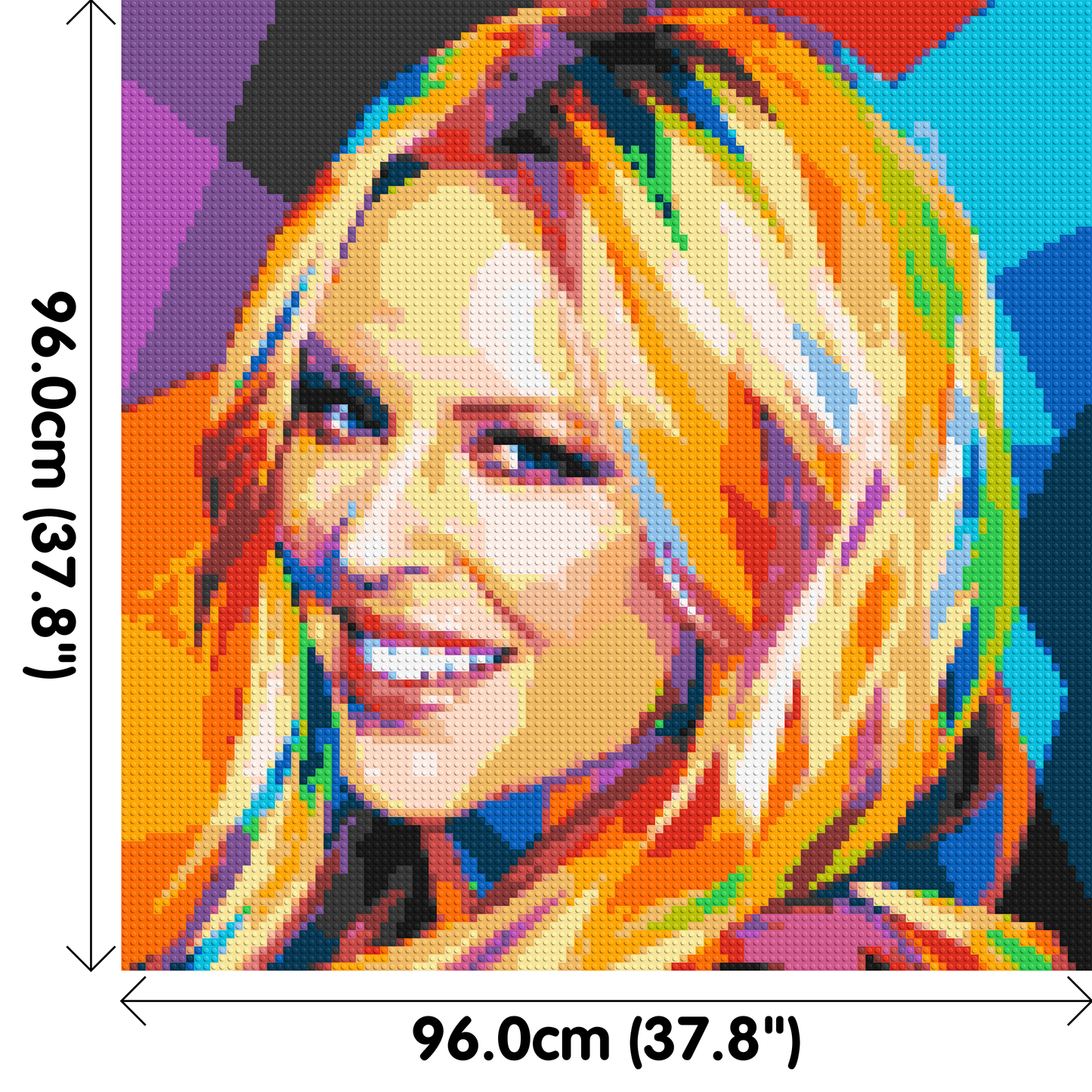 Kylie Minogue Portrait Geometric Pop Art - Brick Art Mosaic Kit 5x5 large
