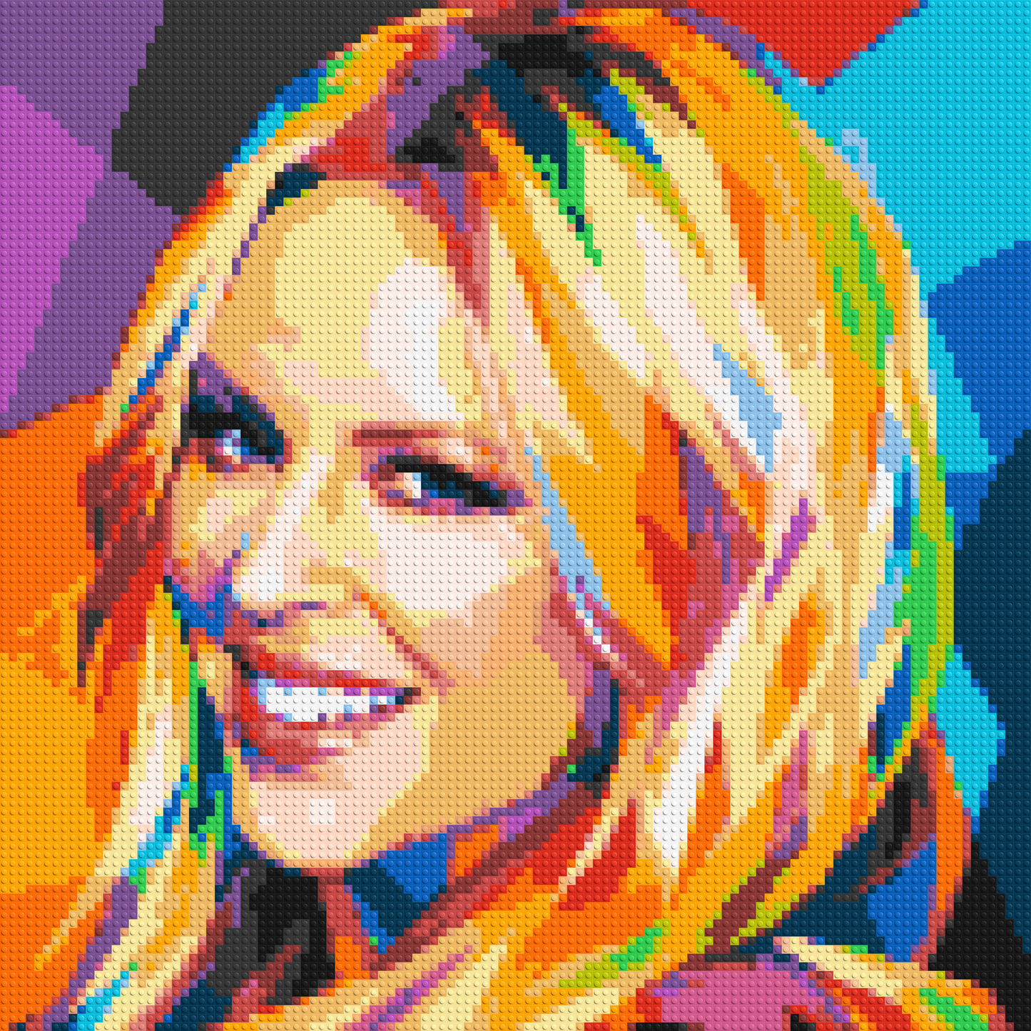 Kylie Minogue Portrait Geometric Pop Art - Brick Art Mosaic Kit 5x5 large