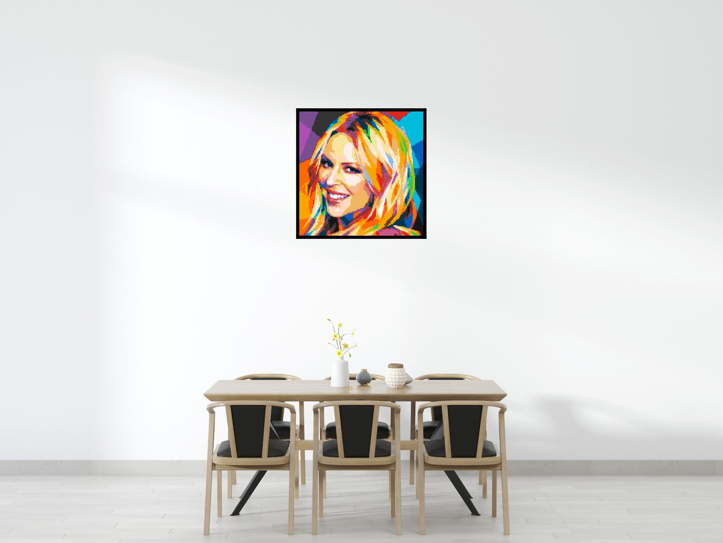 Kylie Minogue Portrait Geometric Pop Art - Brick Art Mosaic Kit 5x5 large