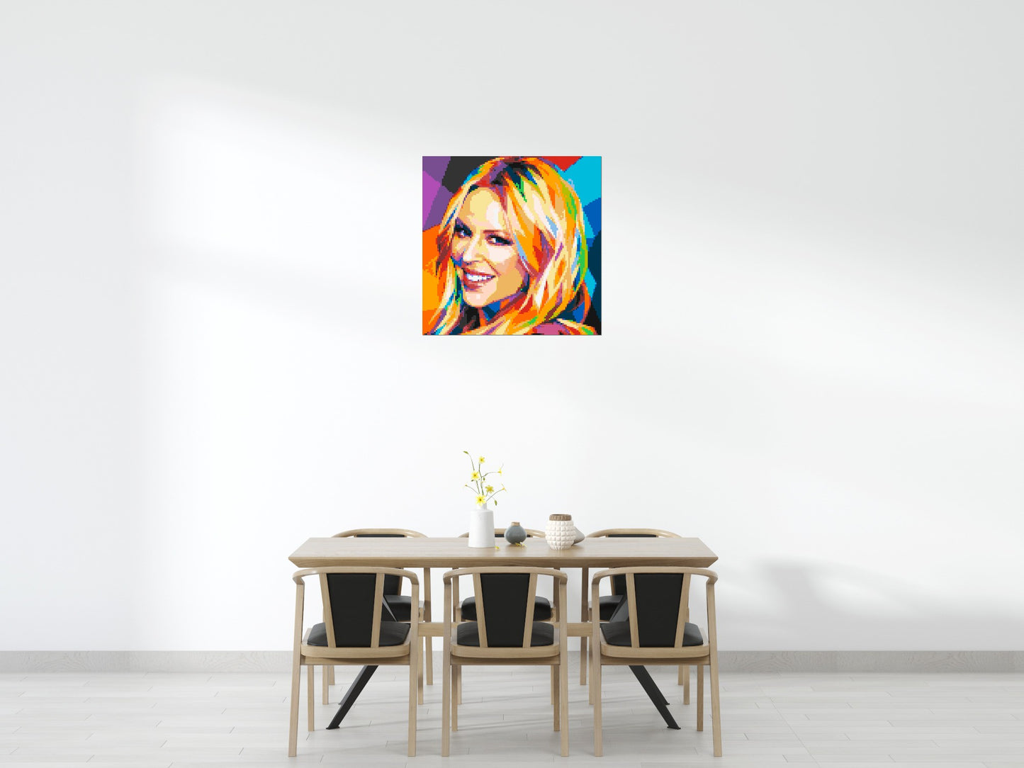 Kylie Minogue Portrait Geometric Pop Art - Brick Art Mosaic Kit 5x5 large