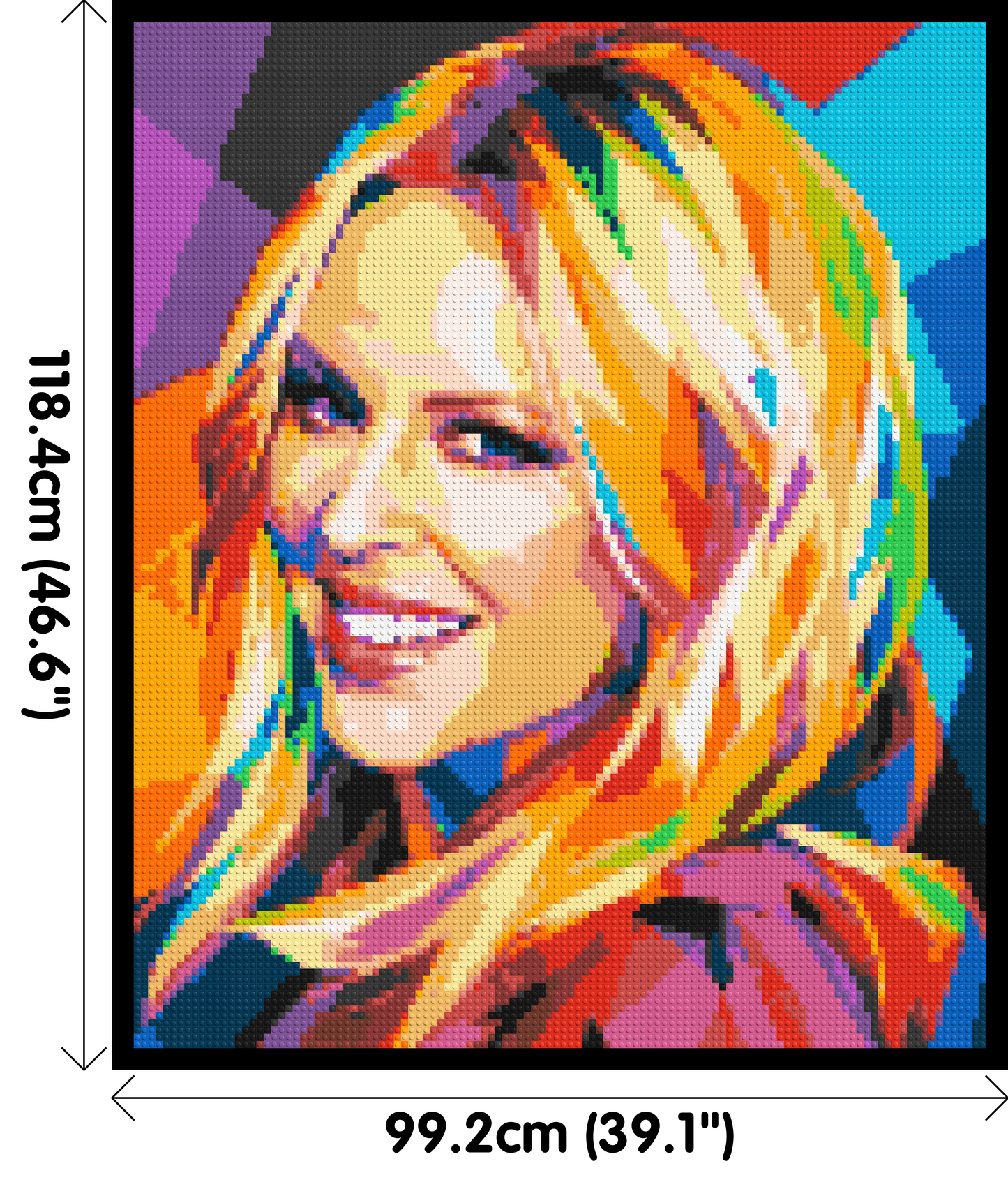 Kylie Minogue Portrait Geometric Pop Art - Brick Art Mosaic Kit 5x6 large