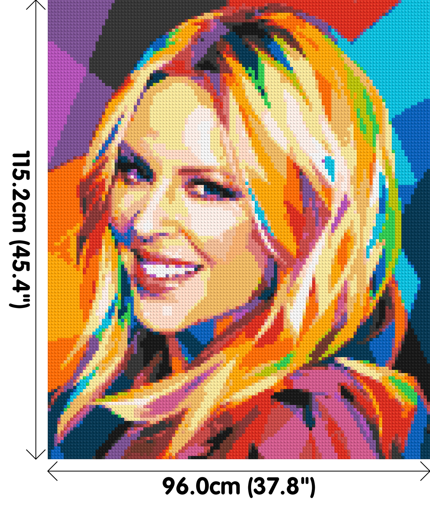 Kylie Minogue Portrait Geometric Pop Art - Brick Art Mosaic Kit 5x6 large