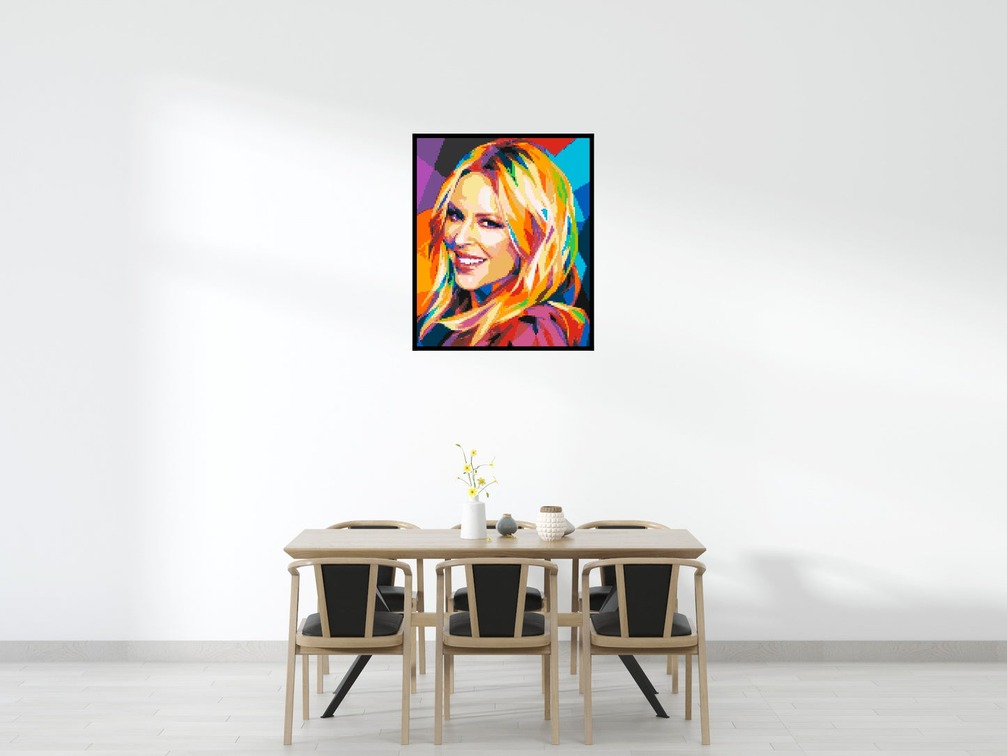 Kylie Minogue Portrait Geometric Pop Art - Brick Art Mosaic Kit 5x6 large