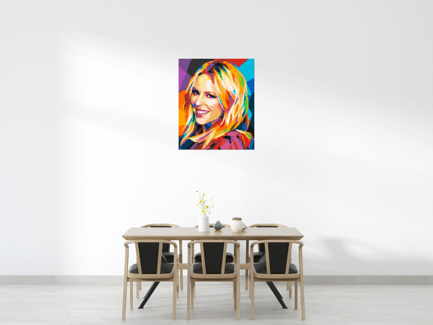 Kylie Minogue Portrait Geometric Pop Art - Brick Art Mosaic Kit 5x6 large