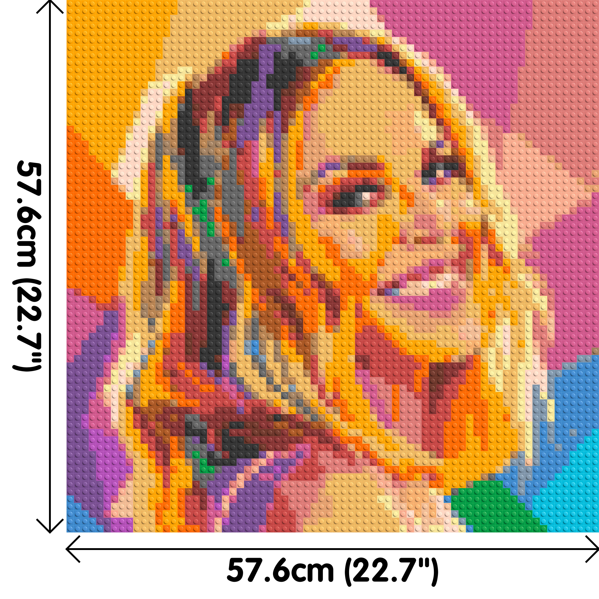 Kylie Minogue Over-the-Shoulder Smile Pop Art - Brick Art Mosaic Kit 3x3 dimensions