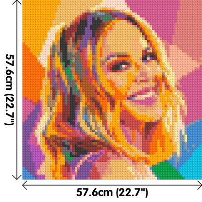 Kylie Minogue Over-the-Shoulder Smile Pop Art - Brick Art Mosaic Kit 3x3 large