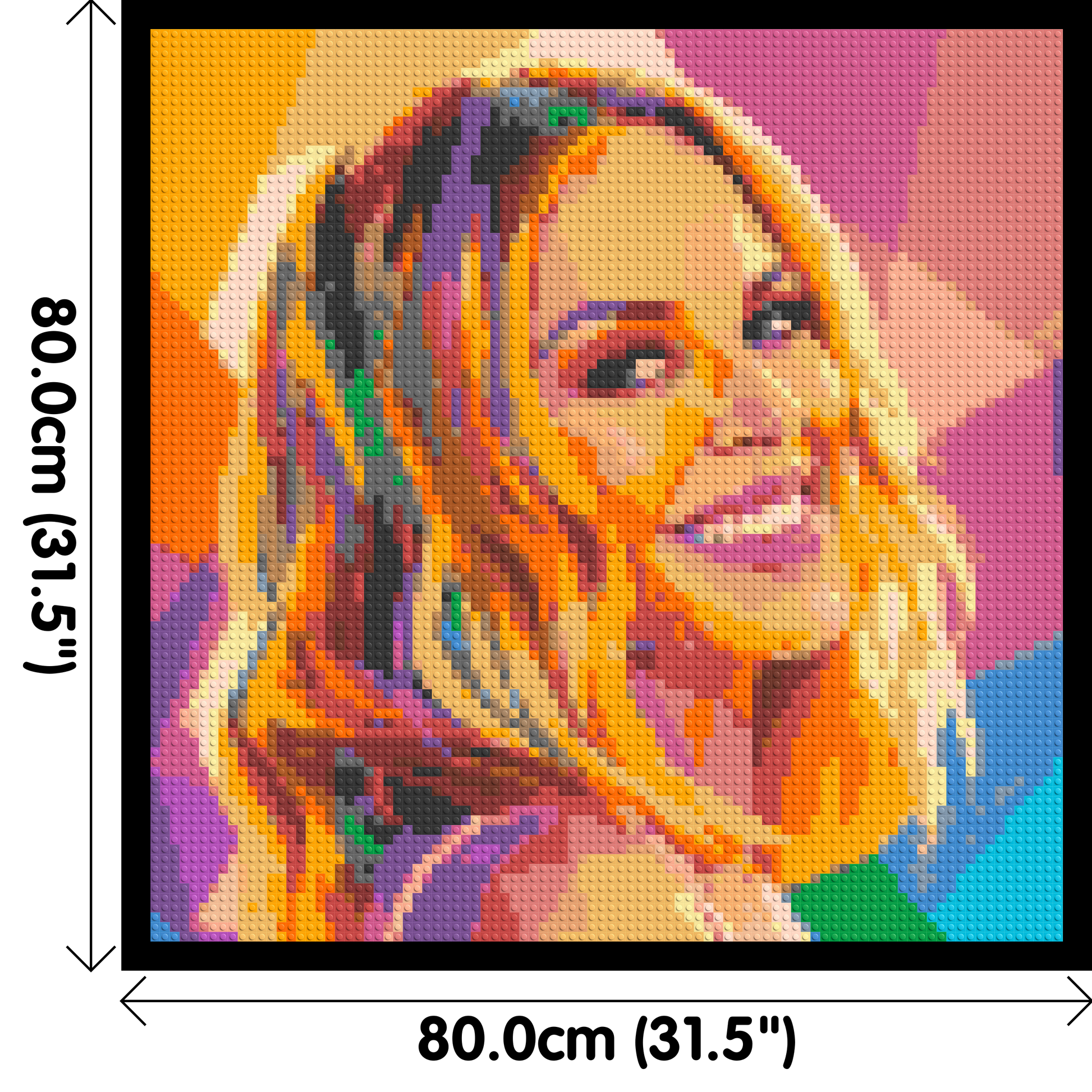 Kylie Minogue Over-the-Shoulder Smile Pop Art - Brick Art Mosaic Kit 4x4 dimensions with frame