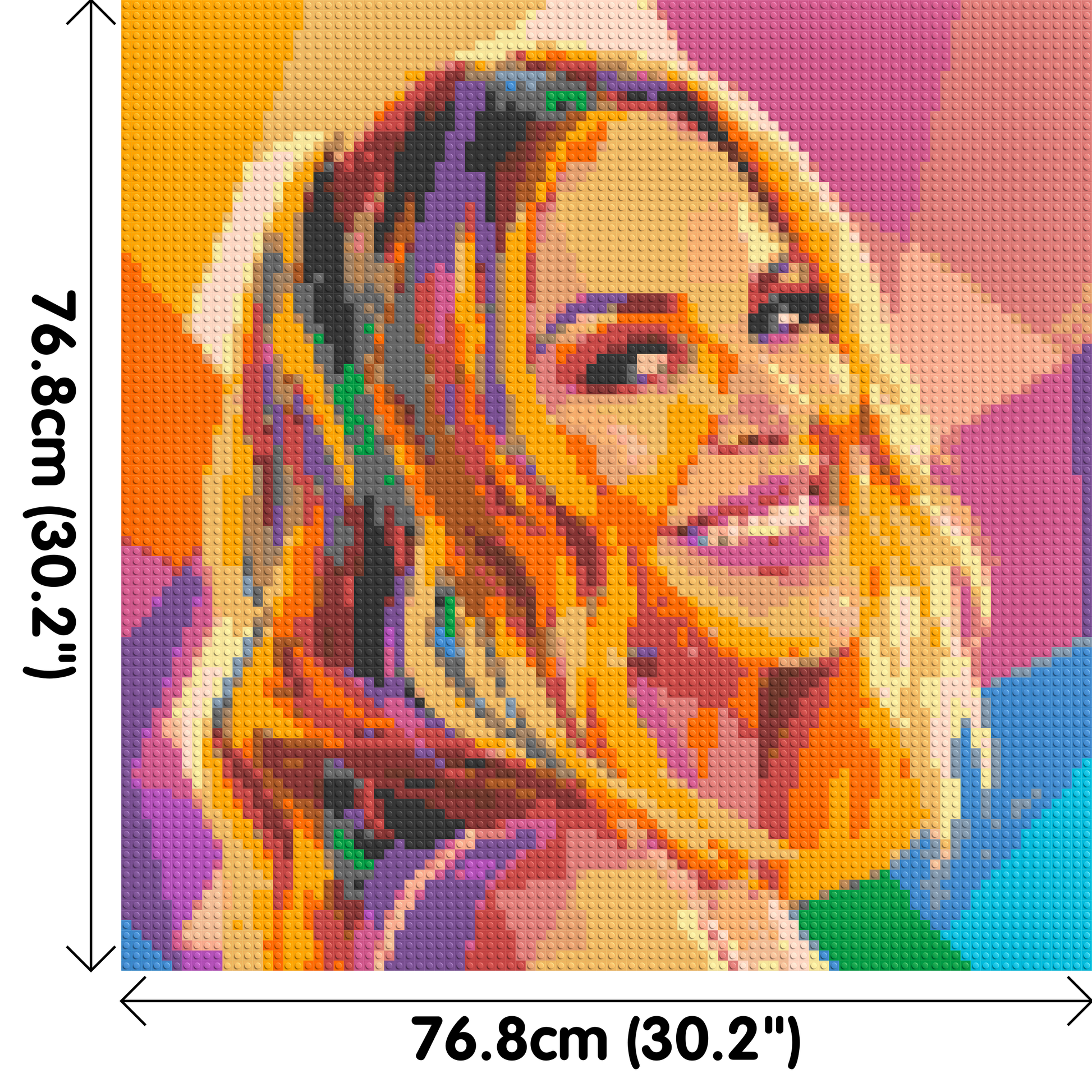 Kylie Minogue Over-the-Shoulder Smile Pop Art - Brick Art Mosaic Kit 4x4 dimensions