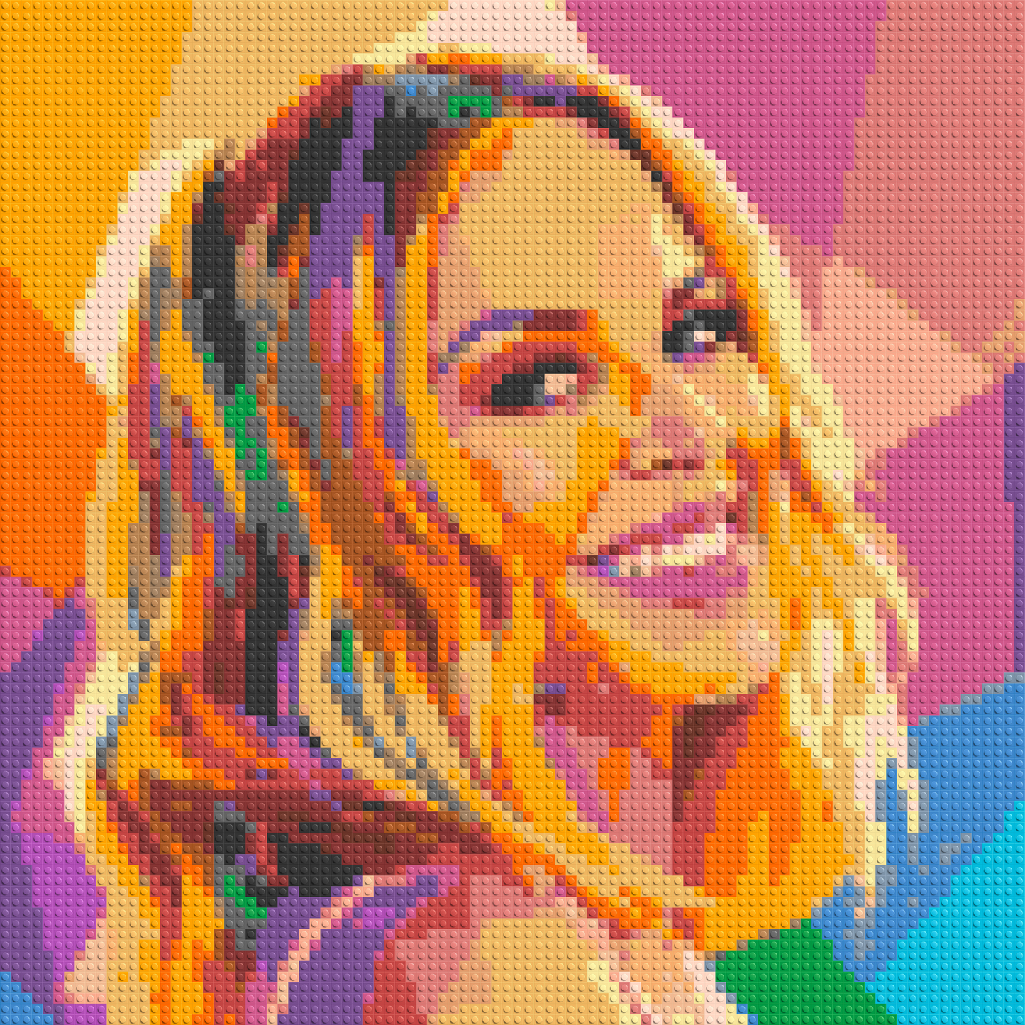 Kylie Minogue Over-the-Shoulder Smile Pop Art - Brick Art Mosaic Kit 4x4 large