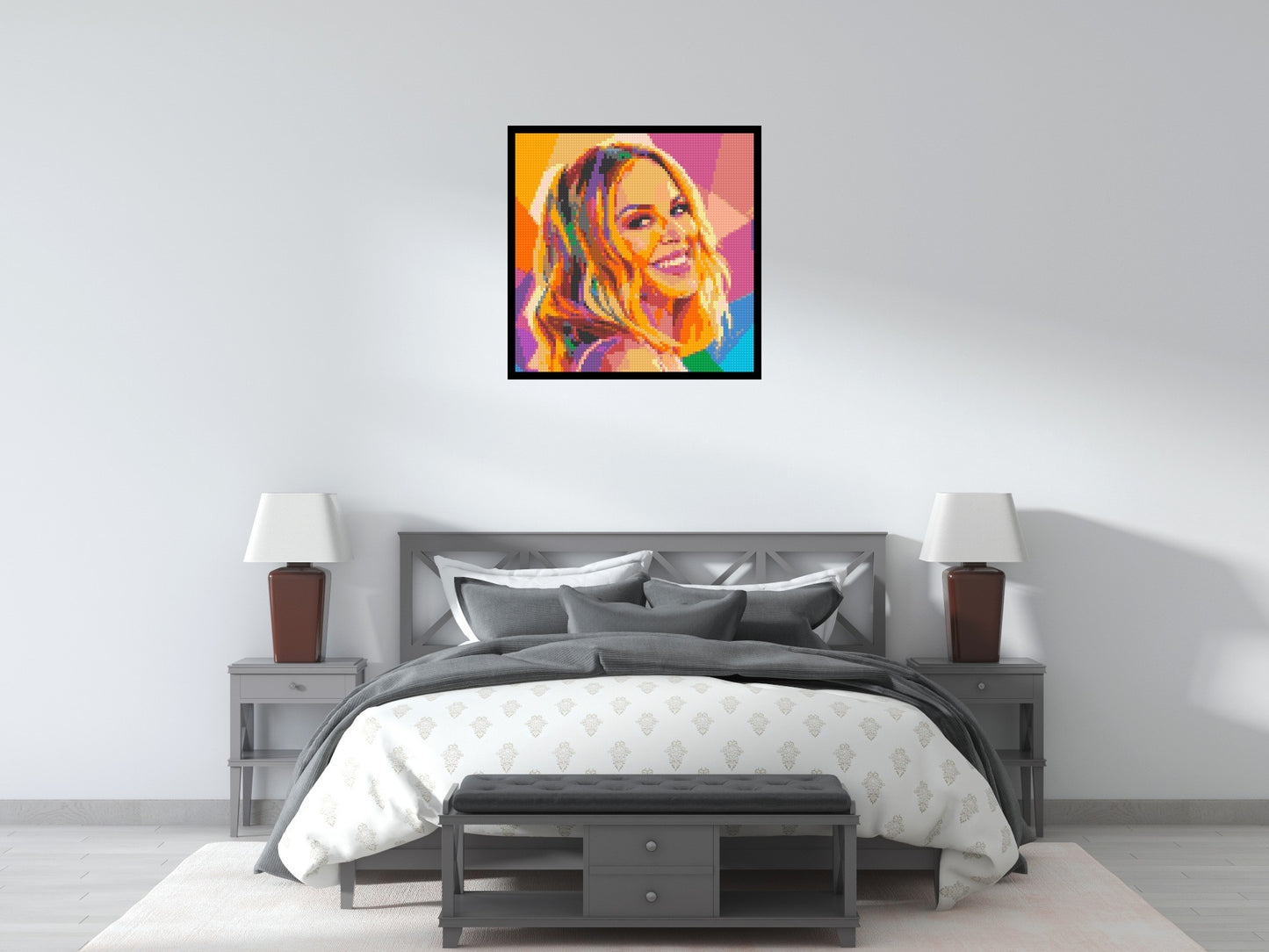 Kylie Minogue Over-the-Shoulder Smile Pop Art - Brick Art Mosaic Kit 4x4 large