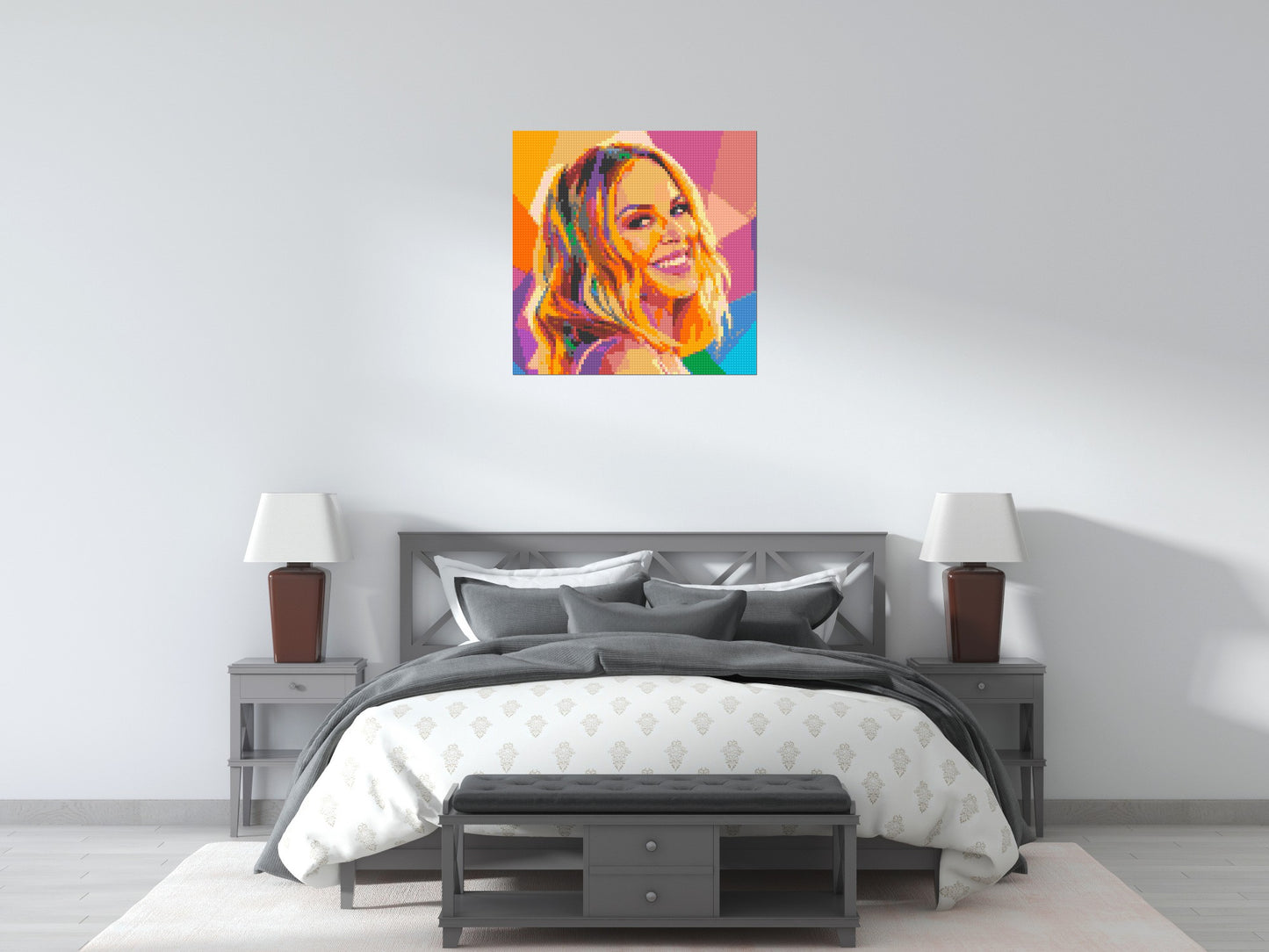 Kylie Minogue Over-the-Shoulder Smile Pop Art - Brick Art Mosaic Kit 4x4 large