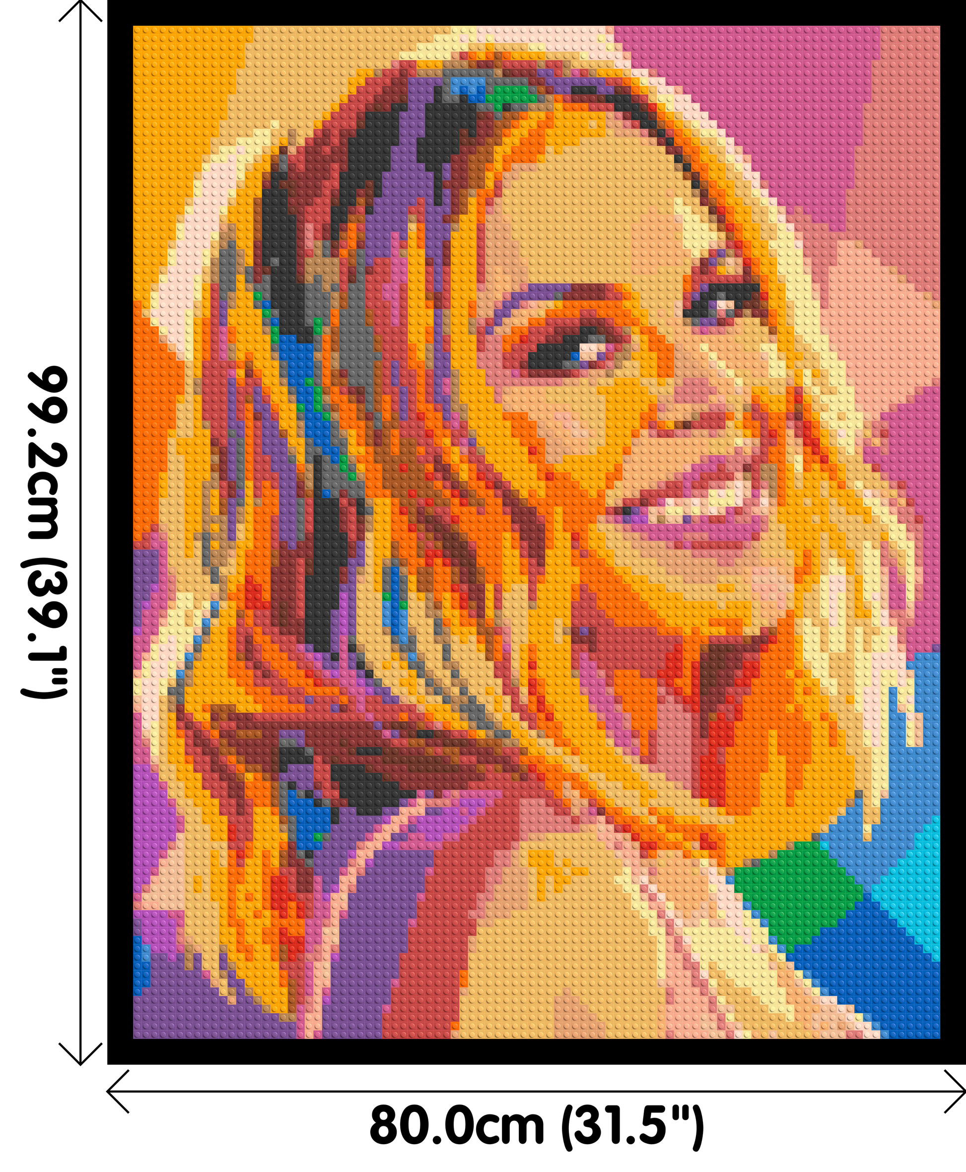 Kylie Minogue Over-the-Shoulder Smile Pop Art - Brick Art Mosaic Kit 4x5 dimensions with frame