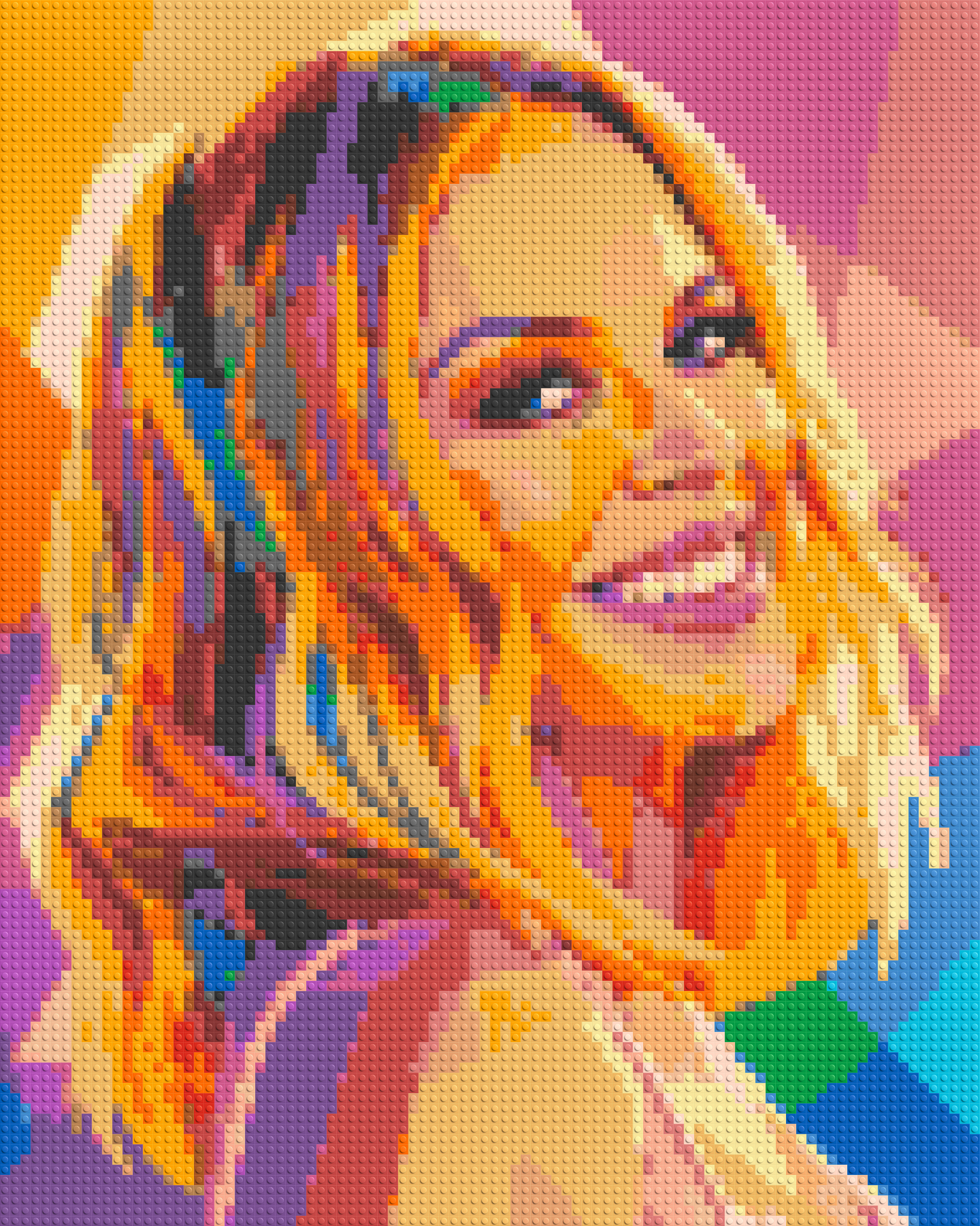 Kylie Minogue Over-the-Shoulder Smile Pop Art - Brick Art Mosaic Kit 4x5 large