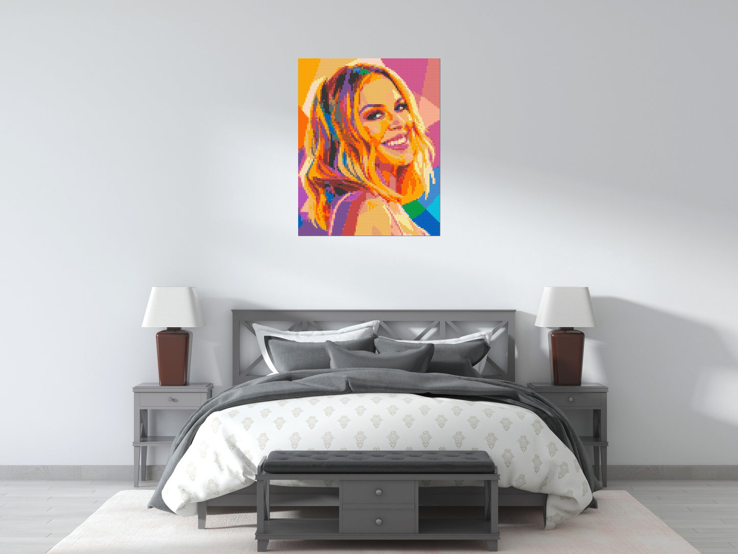 Kylie Minogue Over-the-Shoulder Smile Pop Art - Brick Art Mosaic Kit 4x5 large