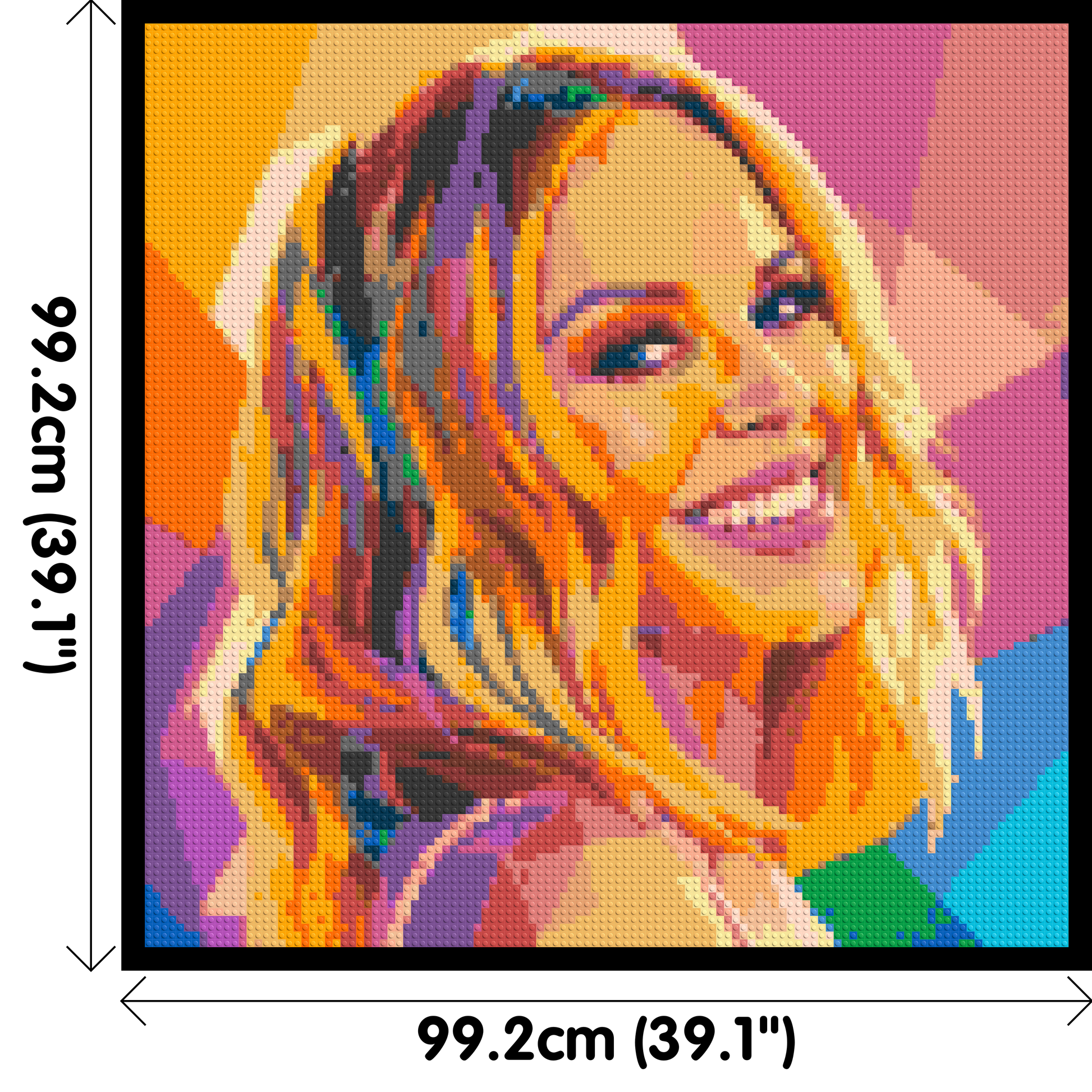 Kylie Minogue Over-the-Shoulder Smile Pop Art - Brick Art Mosaic Kit 5x5 dimensions with frame