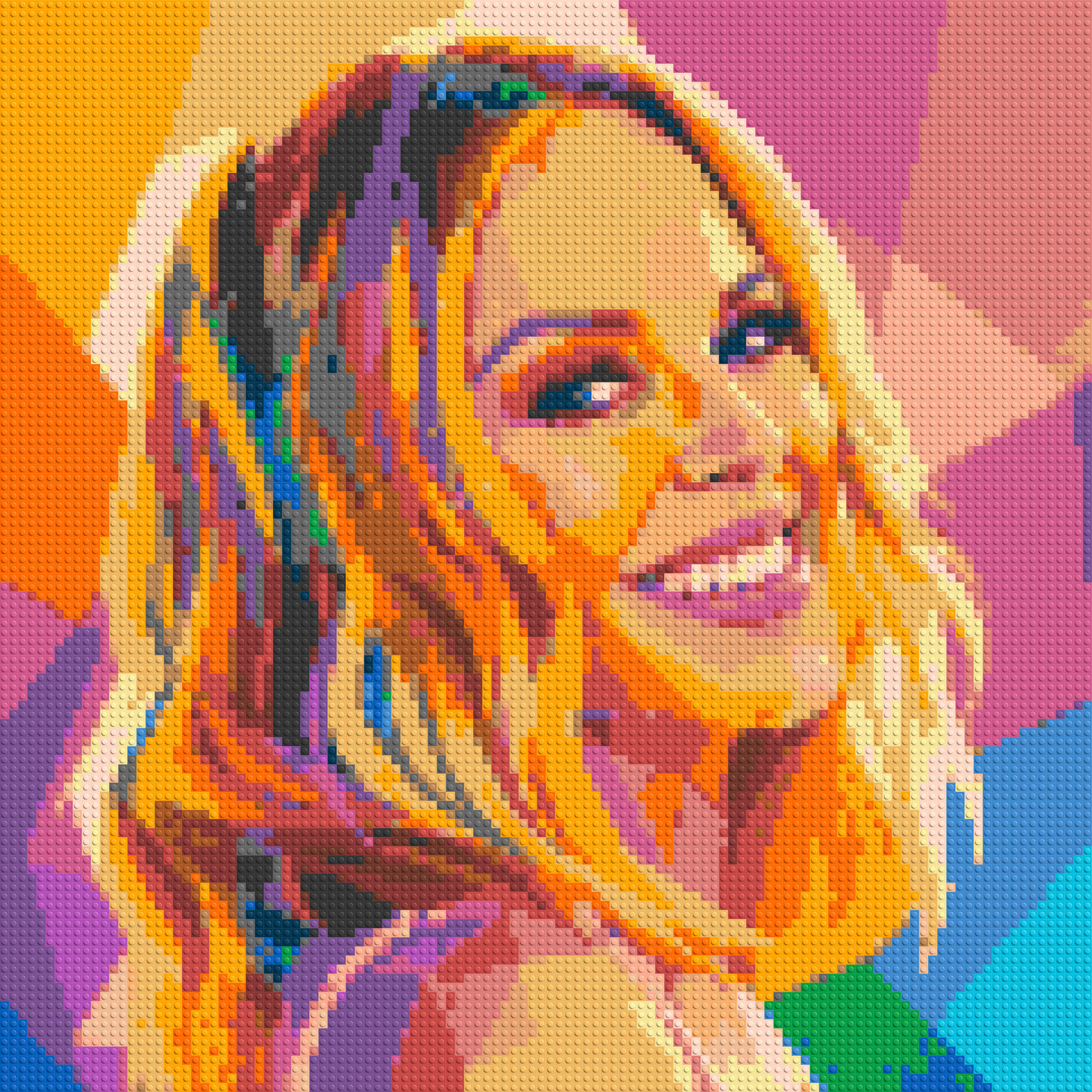 Kylie Minogue Over-the-Shoulder Smile Pop Art - Brick Art Mosaic Kit 5x5 large