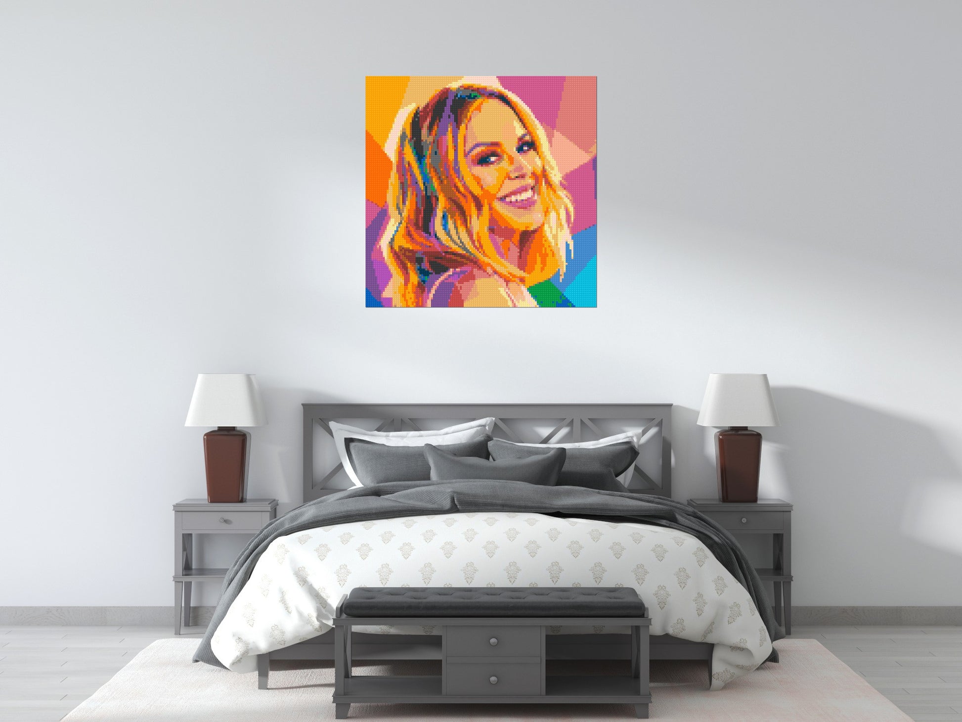 Kylie Minogue Over-the-Shoulder Smile Pop Art - Brick Art Mosaic Kit 5x5 scene