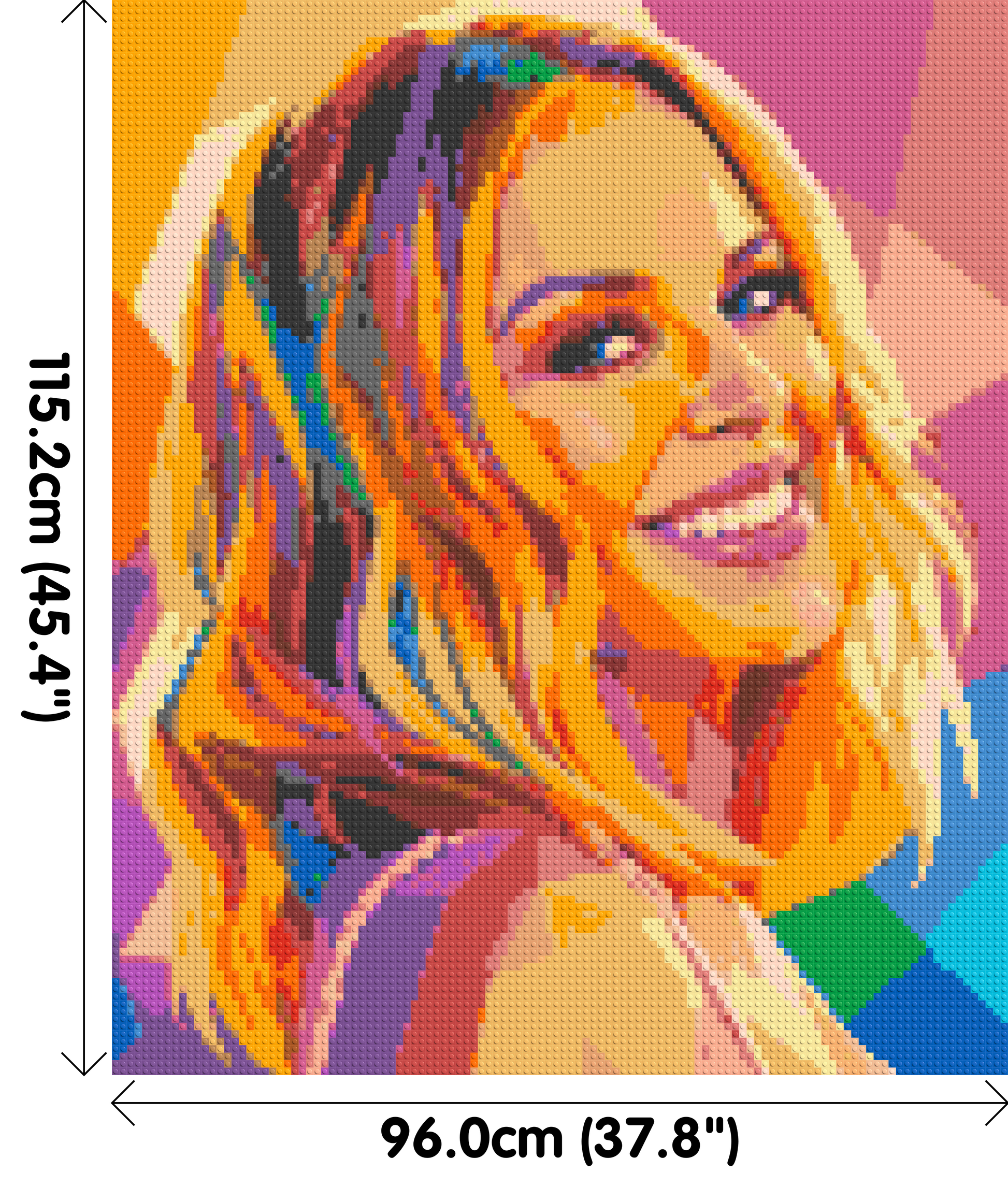 Kylie Minogue Over-the-Shoulder Smile Pop Art - Brick Art Mosaic Kit 5x6 dimensions