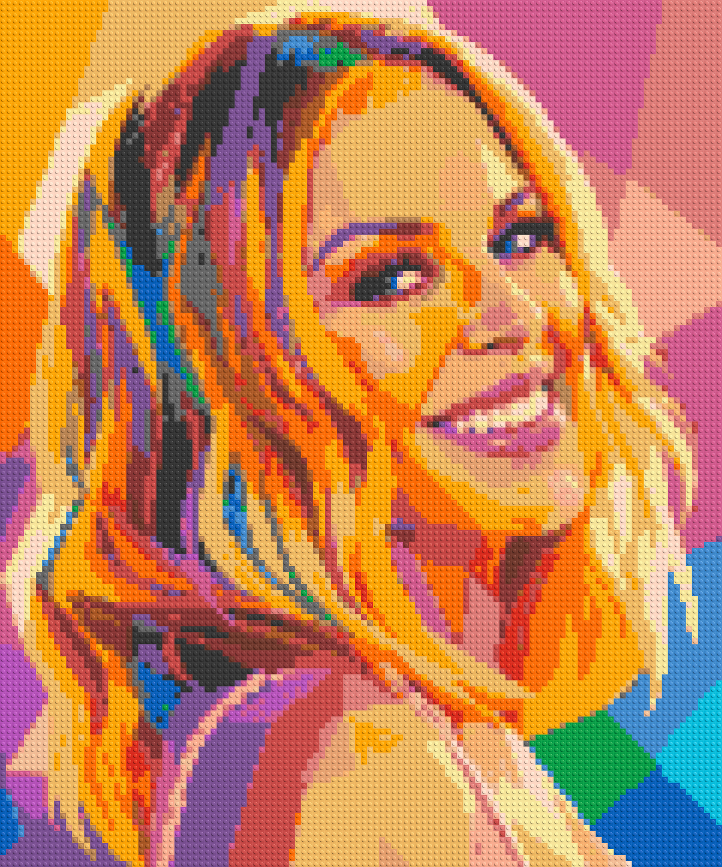 Kylie Minogue Over-the-Shoulder Smile Pop Art - Brick Art Mosaic Kit 5x6 large