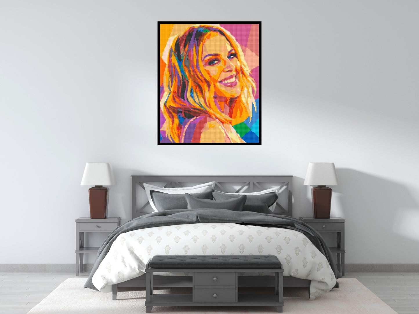 Kylie Minogue Over-the-Shoulder Smile Pop Art - Brick Art Mosaic Kit 5x6 large