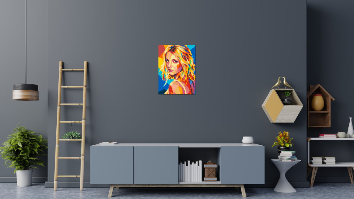 Britney Spears Over-the-Shoulder Glance Pop Art - Brick Art Mosaic Kit 3x4 large